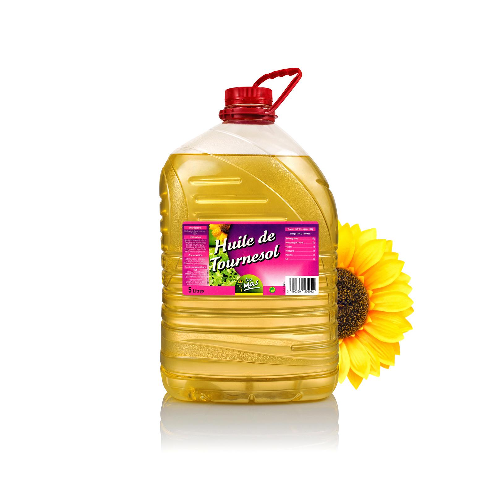 LOU MAS Huile tournesol pour assaisonnement et cuisson 5l