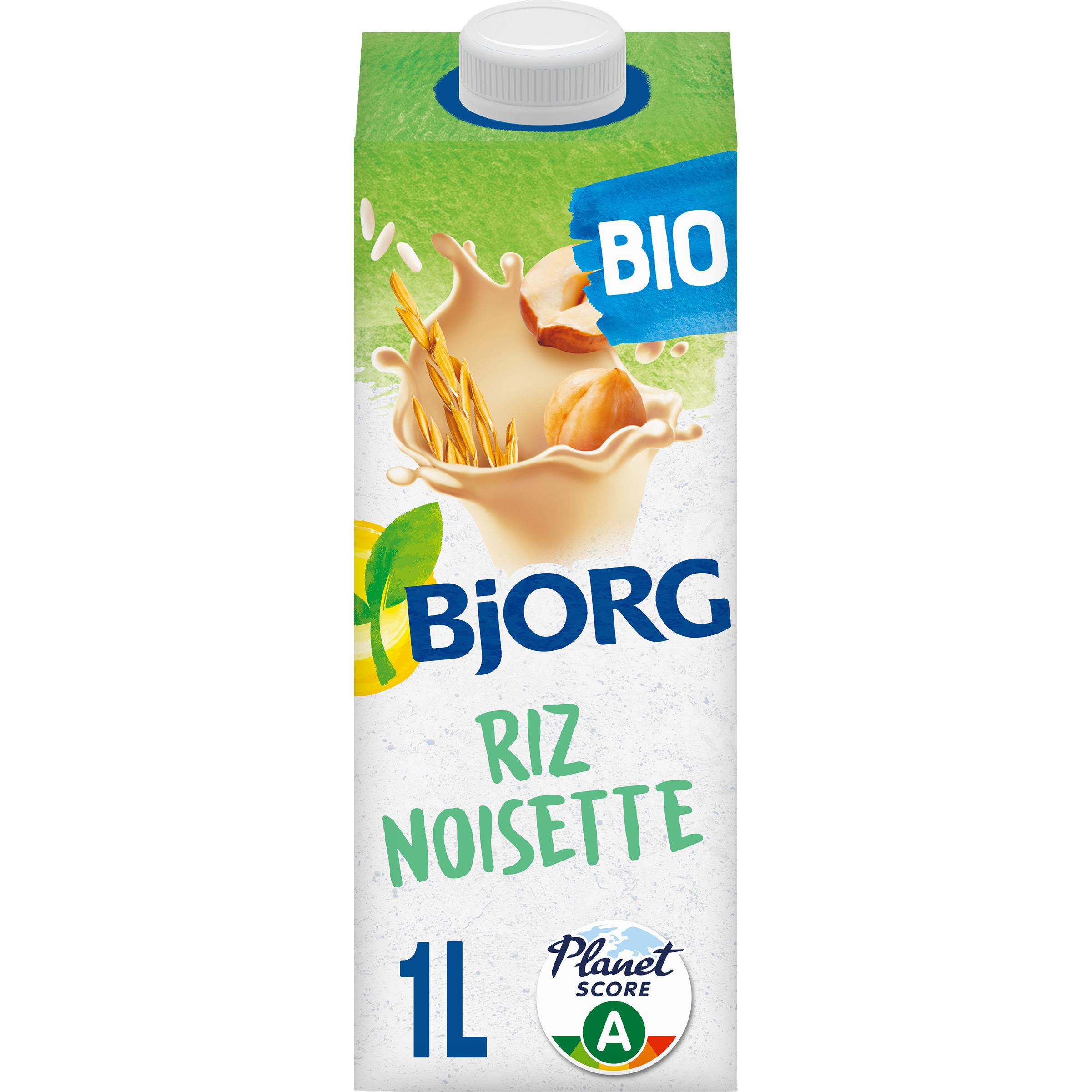BJORG Boisson végétale au riz et noisette sans sucres ajoutés 1l