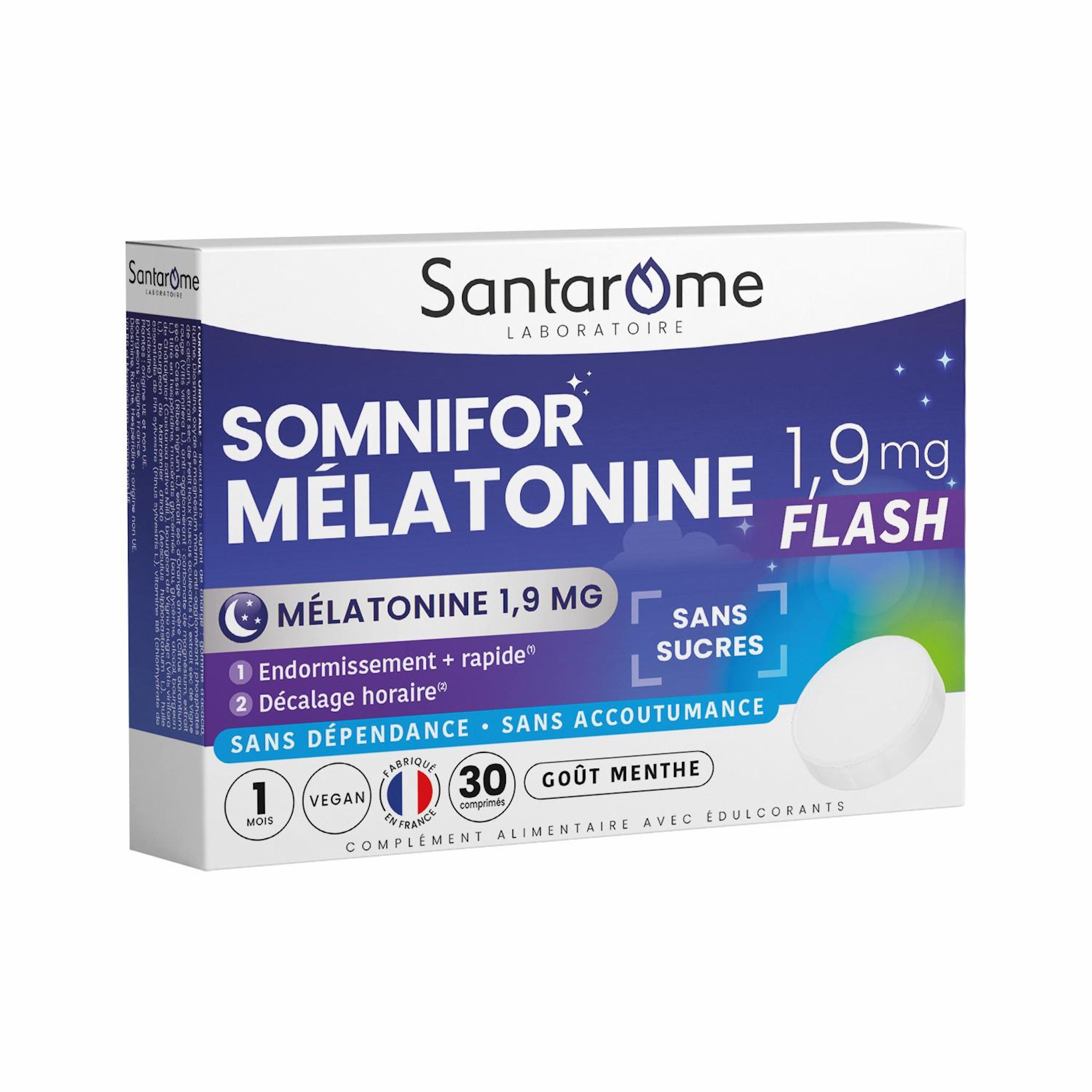 SANTAROME Somnifor mélatonine 1,9mg flash 30 comprimés