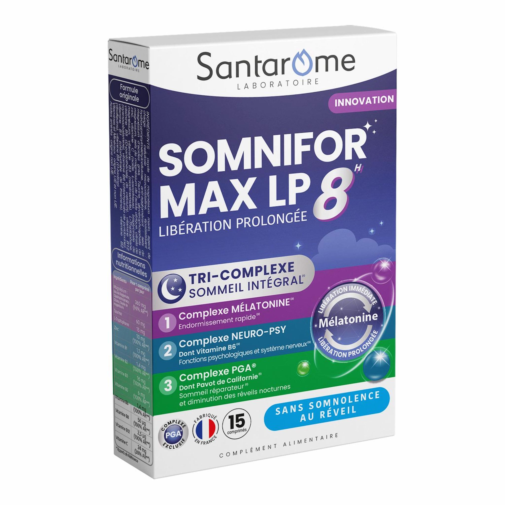 SANTAROME Somnifor max lp complément alimentaire sommeil intégral 15 comprimés
