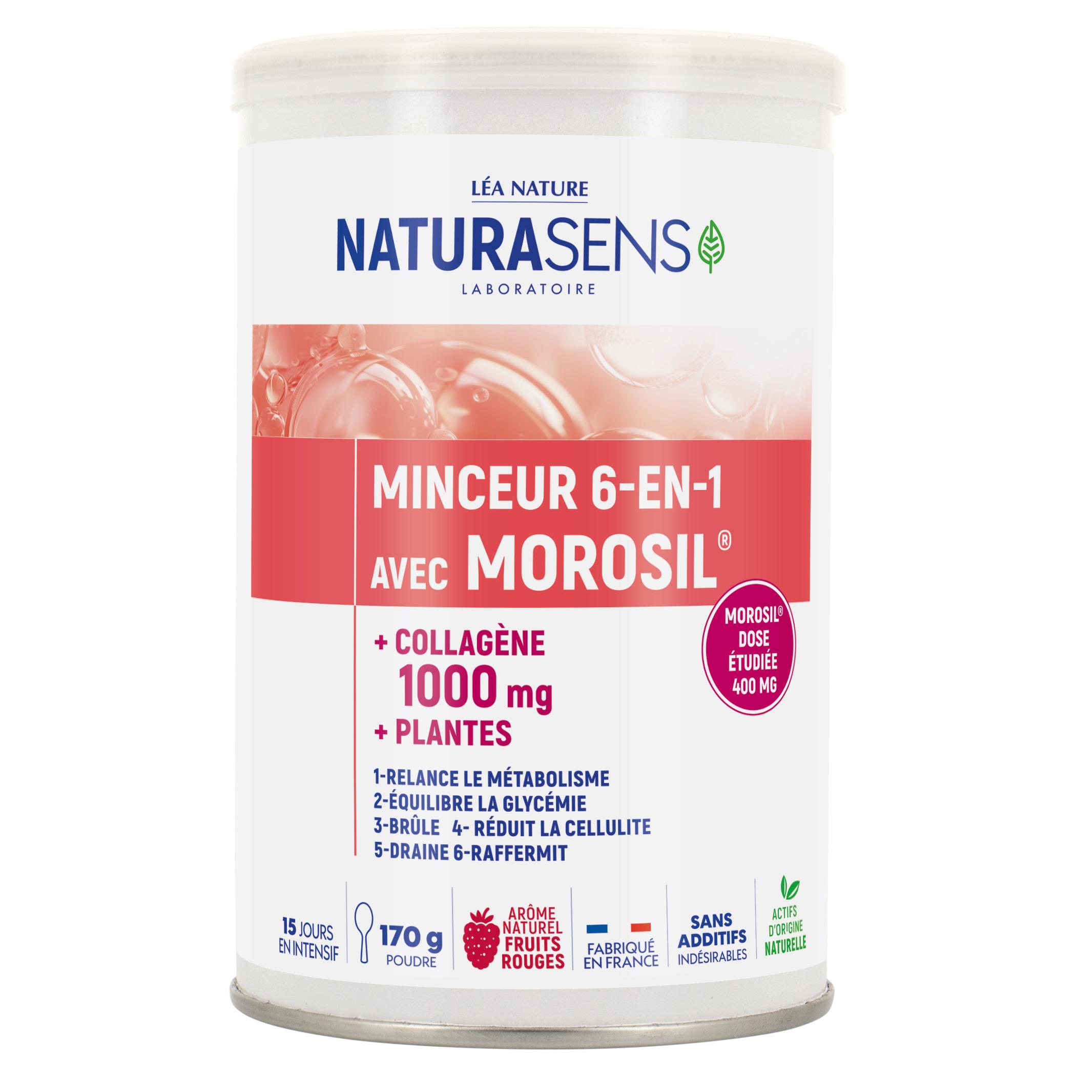 NATURASENS Complément alimentaire minceur 6 en 1 avec Morosil et collagène 15 jours 170g