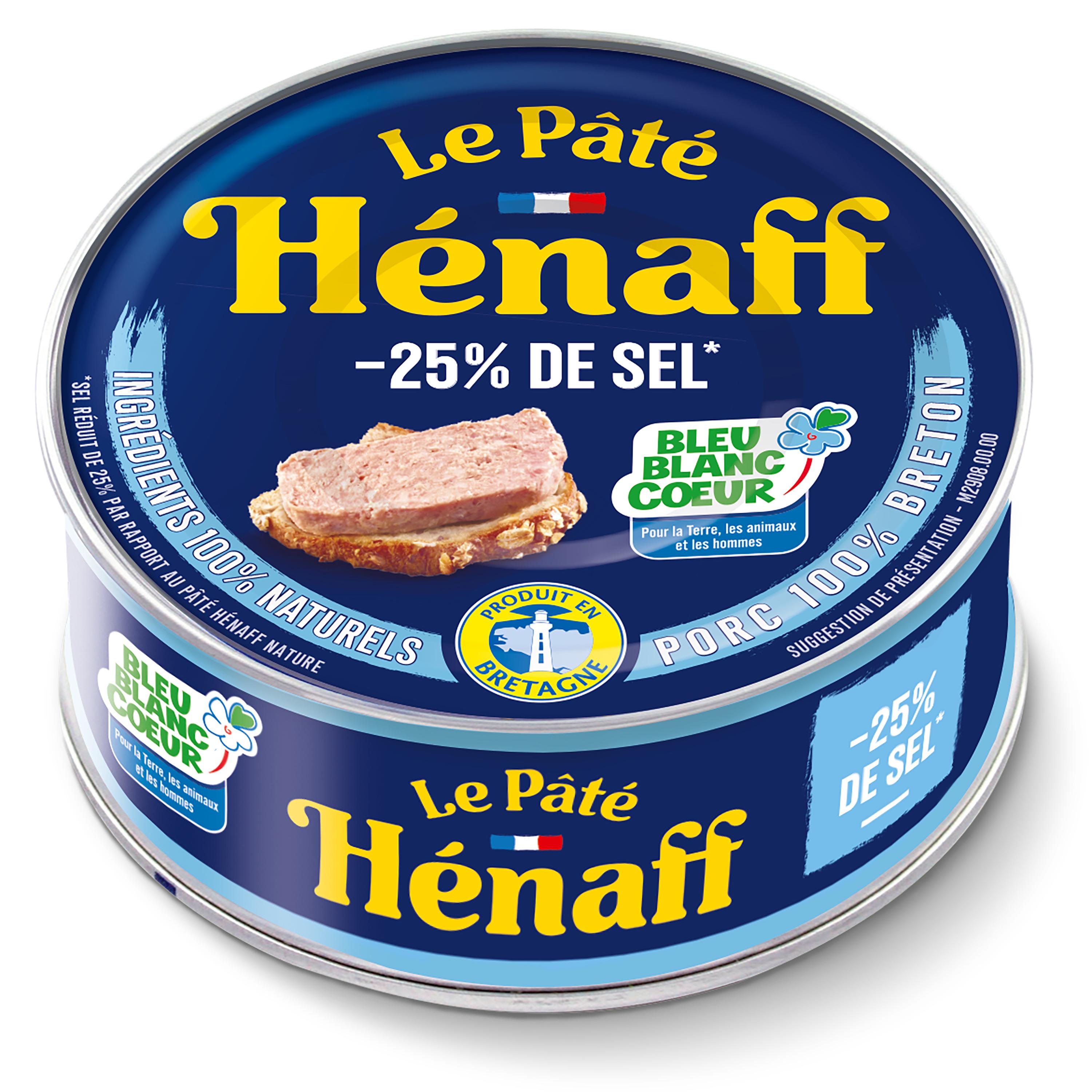 HENAFF Pâté pur porc -25% de sel 154g