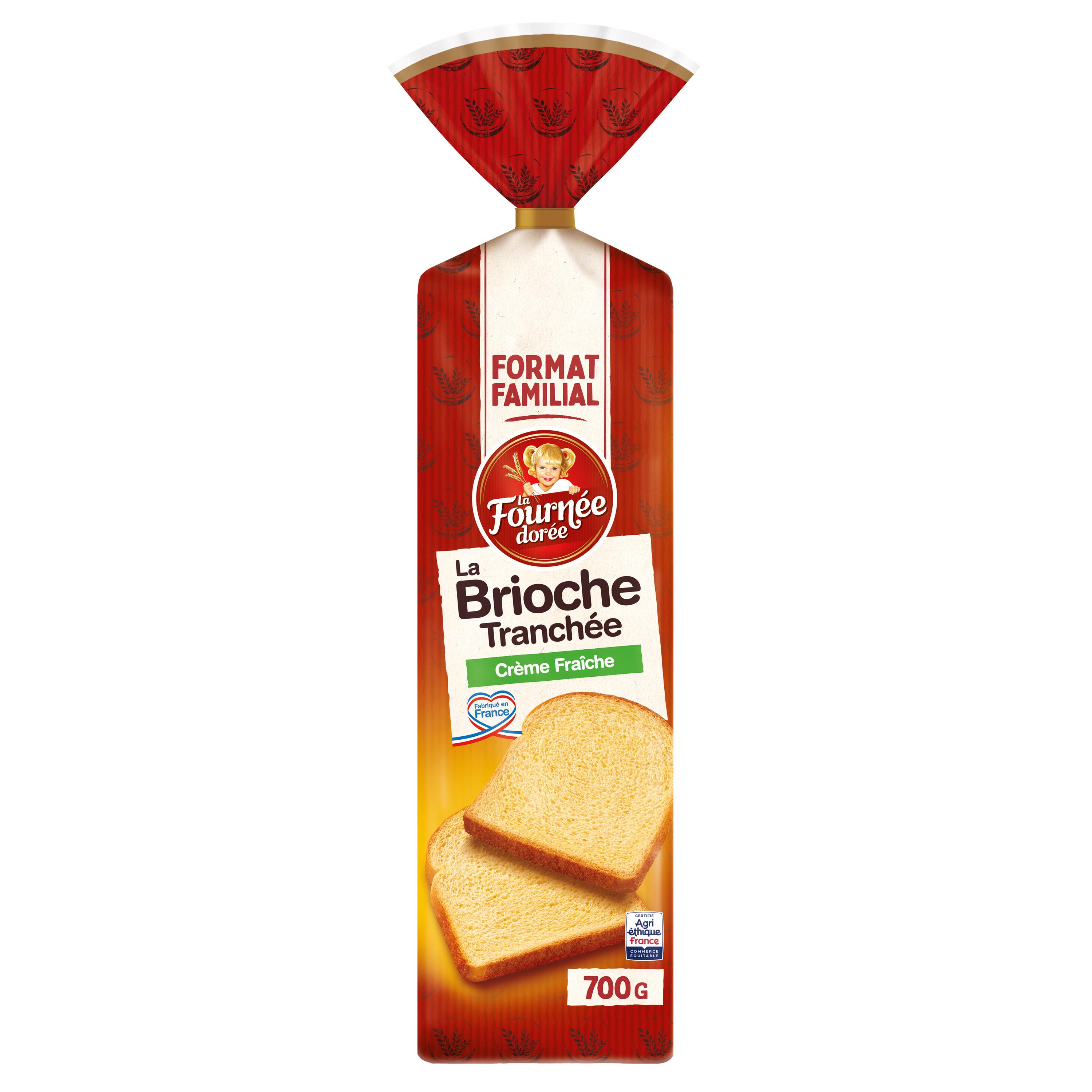 LA FOURNEE DOREE Brioche tranchée à la crème fraîche format familial 700g