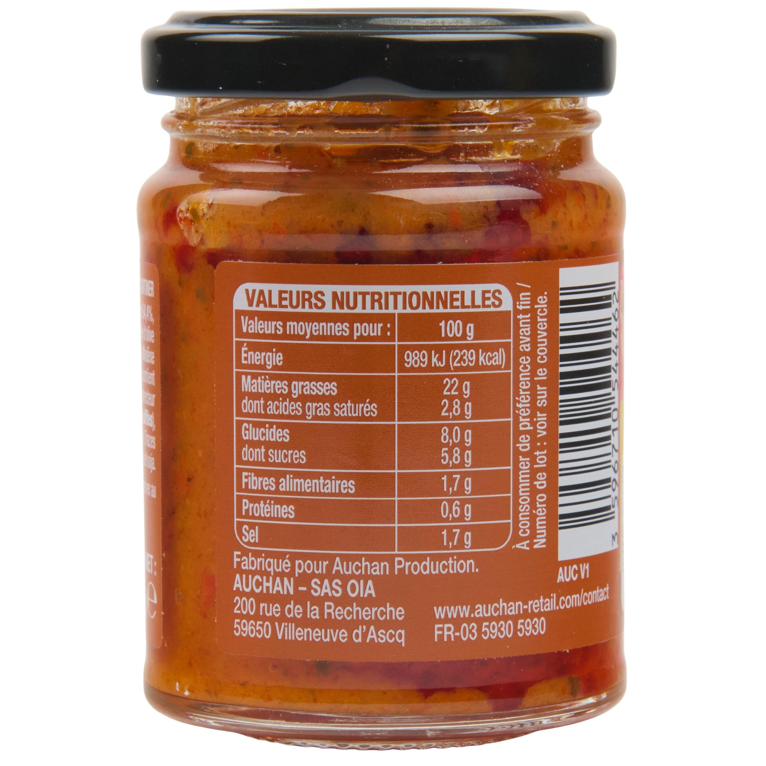Voir la diapositive 2 : AUCHAN Tartinable aux poivrons 90g
