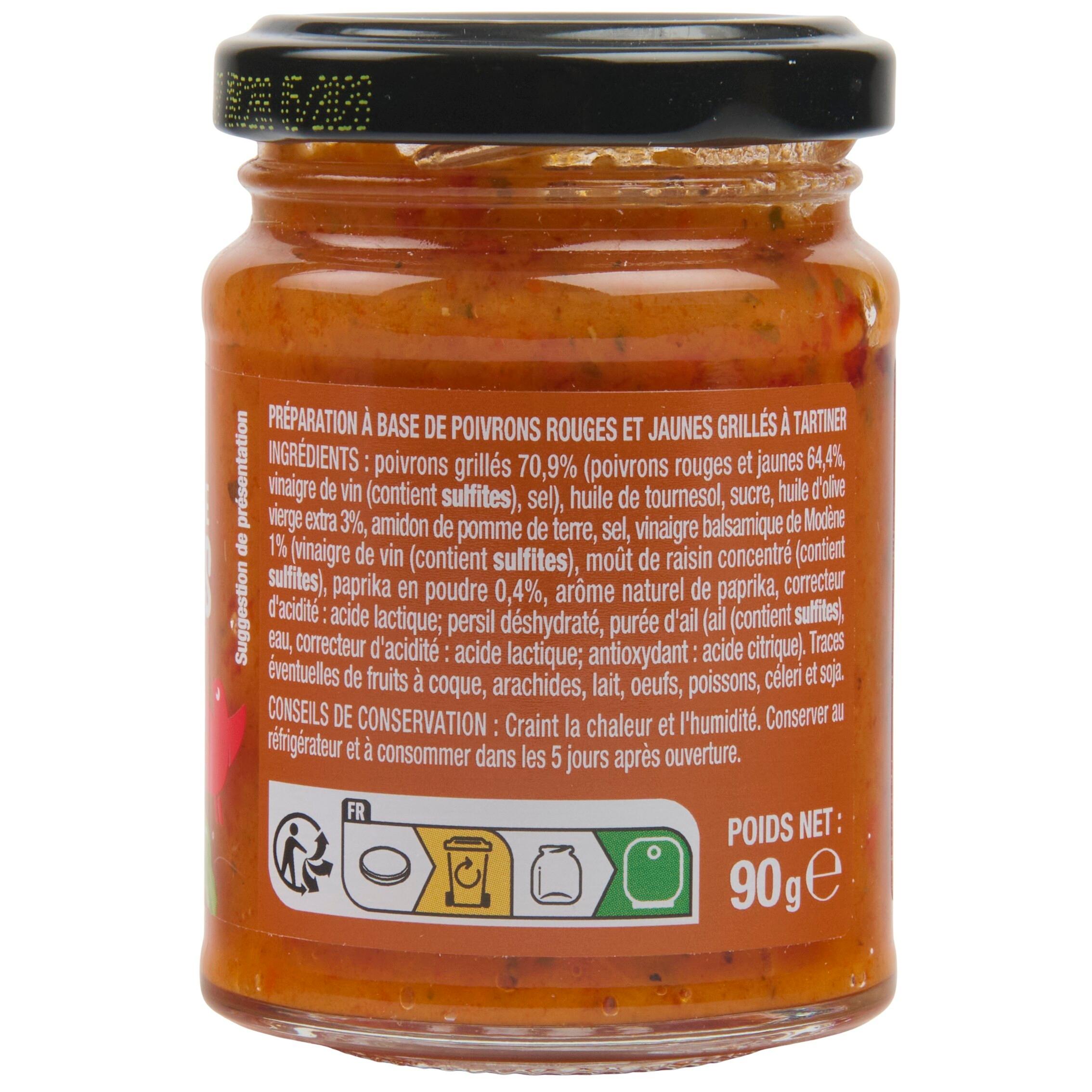 Voir la diapositive 4 : AUCHAN Tartinable aux poivrons 90g