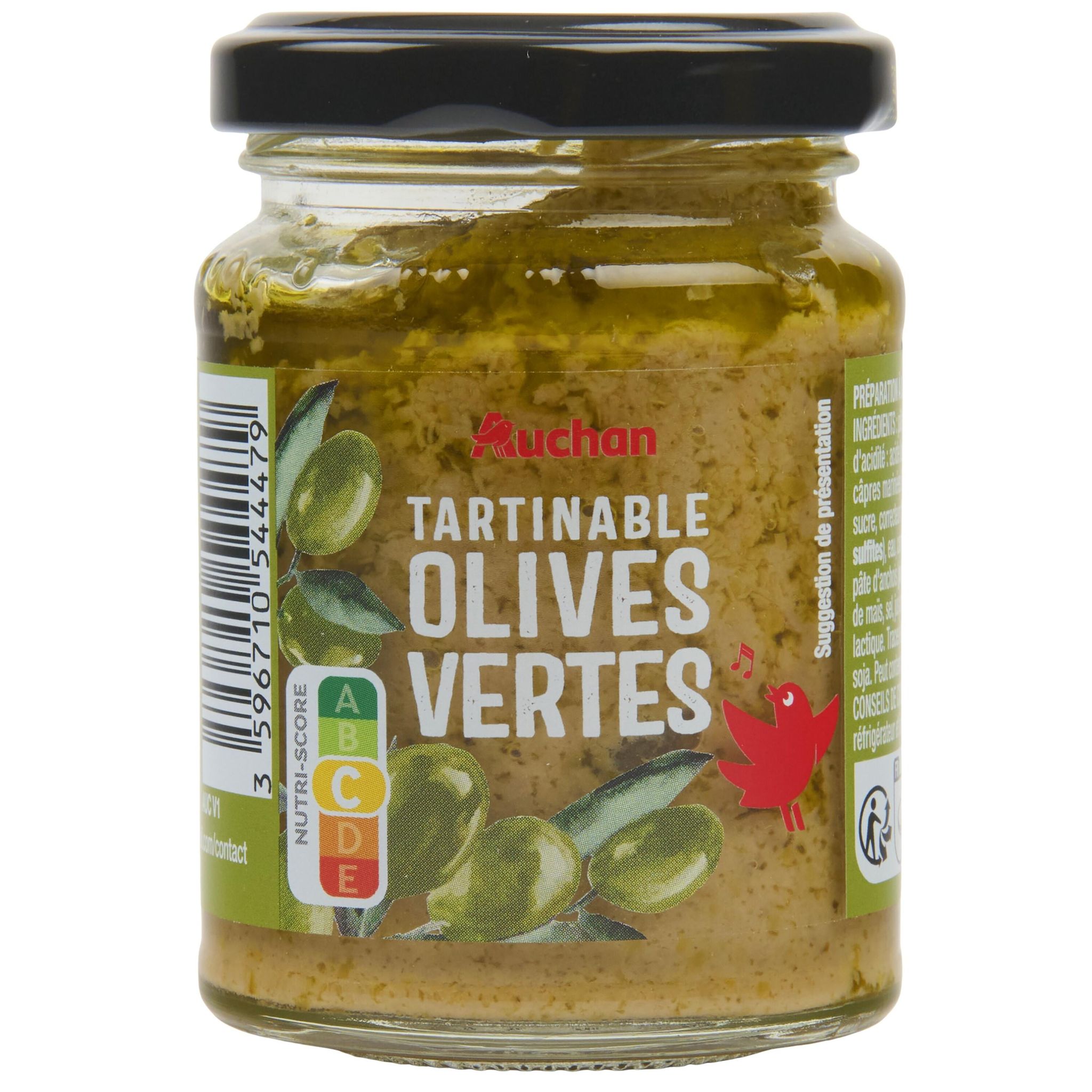 AUCHAN Tartinable olives vertes 90g