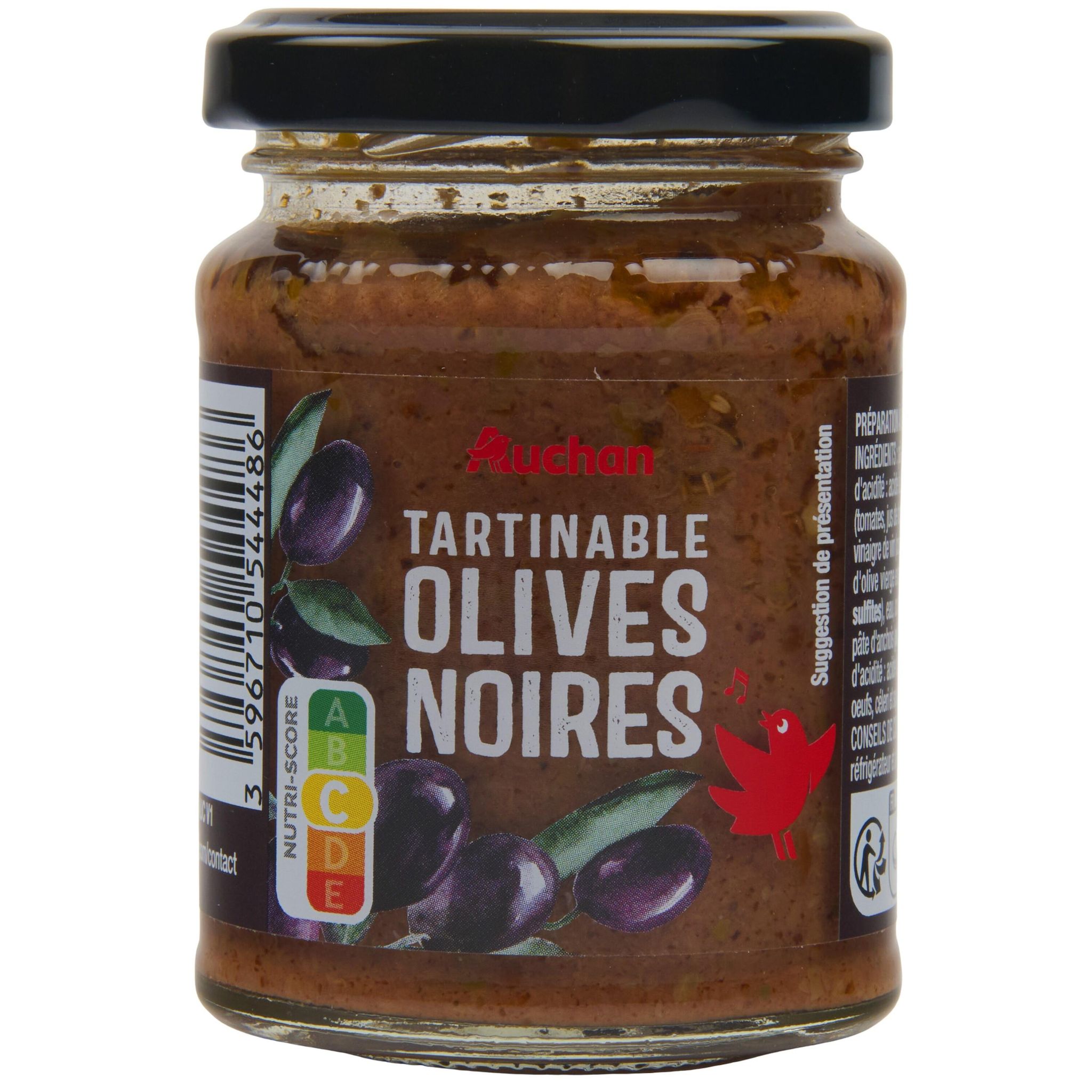 AUCHAN Tartinable aux olives noires 90g