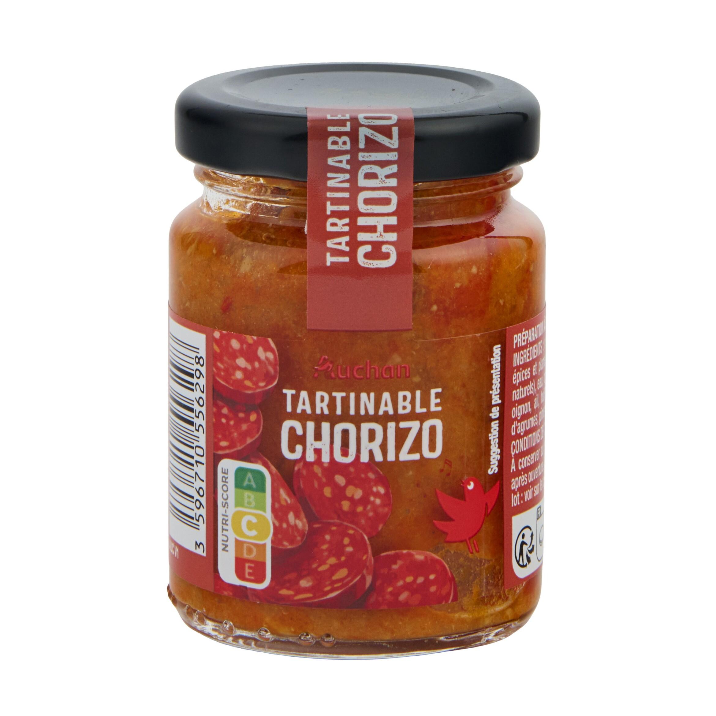 Voir la diapositive 2 : AUCHAN Tartinable au chorizo 90g