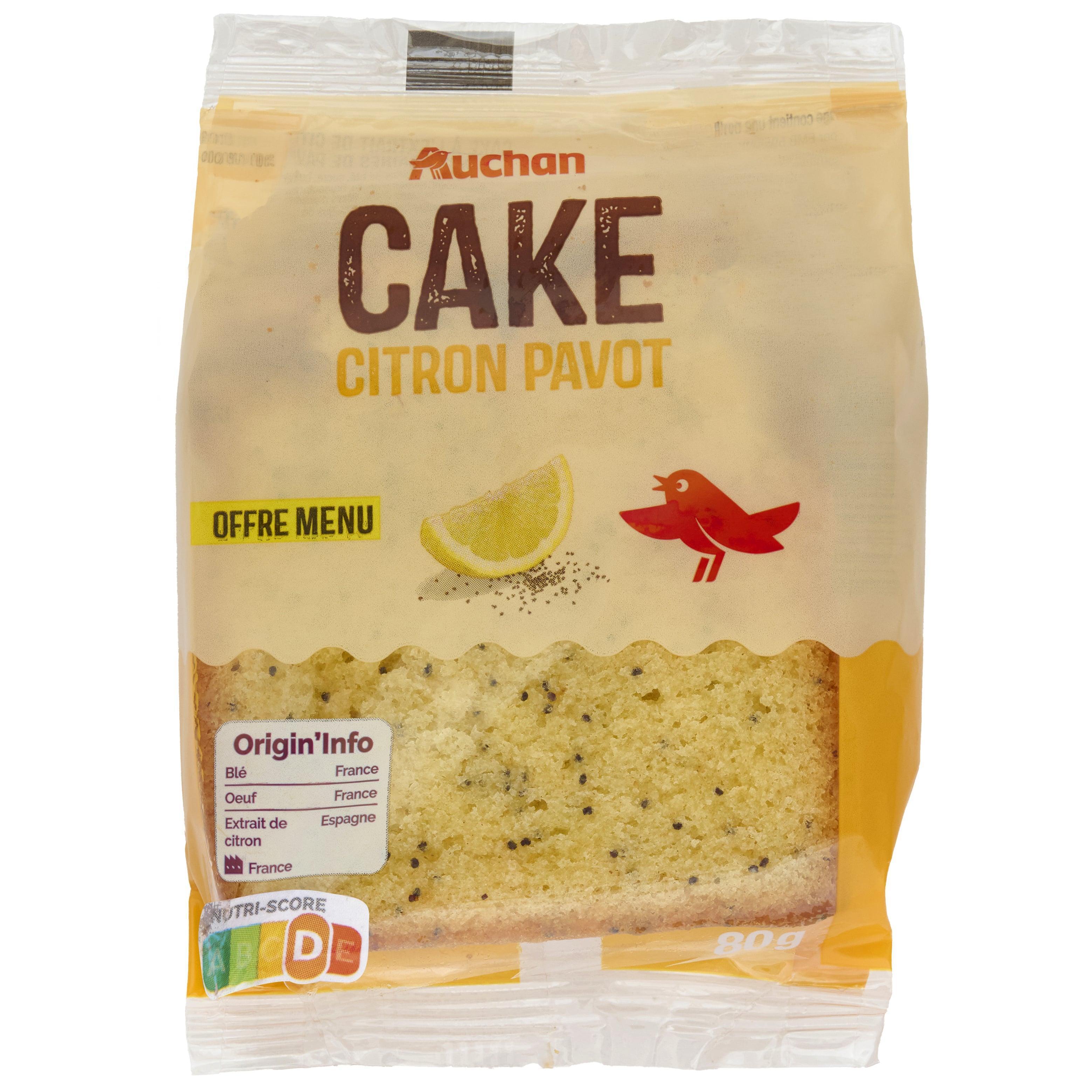 AUCHAN Cake citron pavot 80g