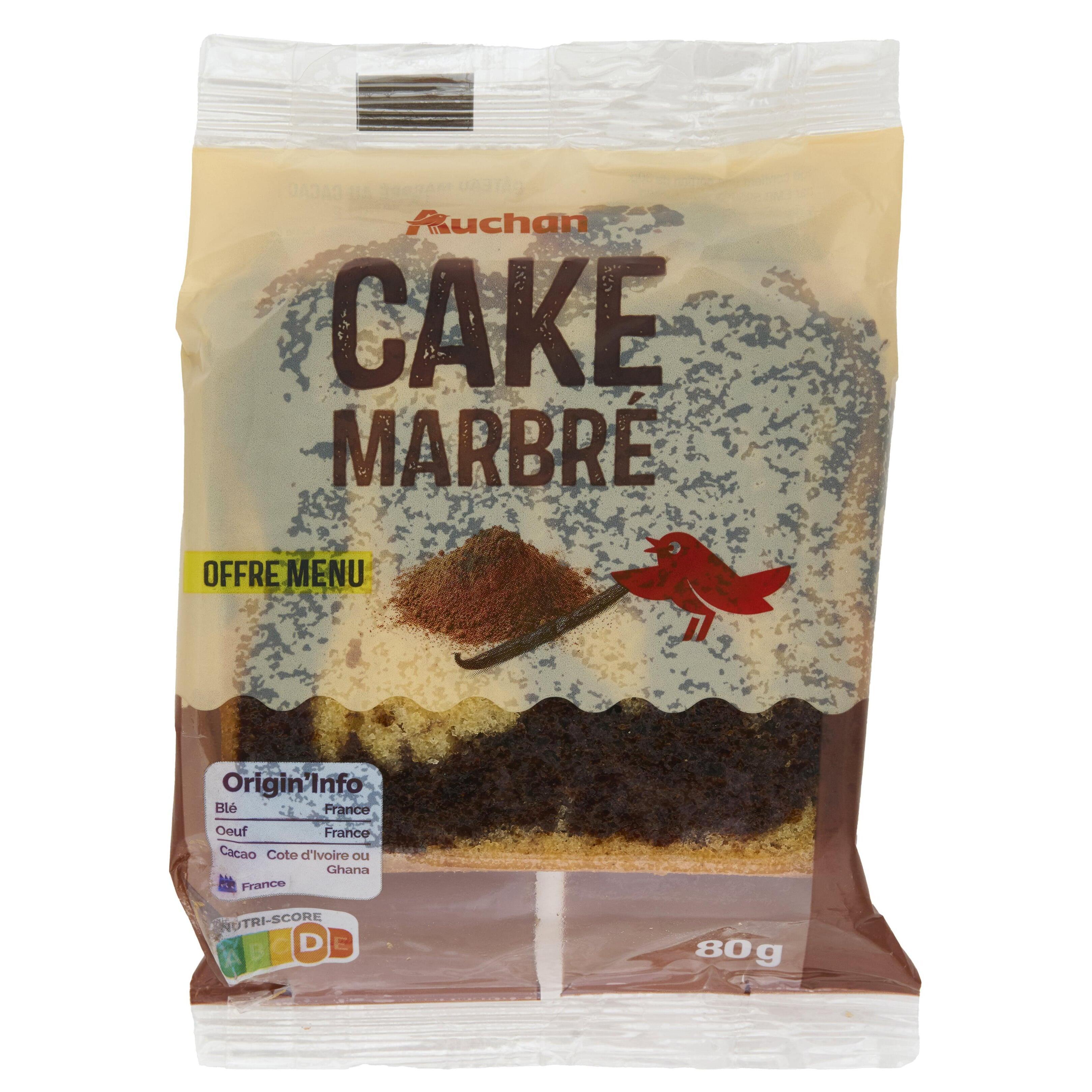 AUCHAN Cake marbré 1 part 80g