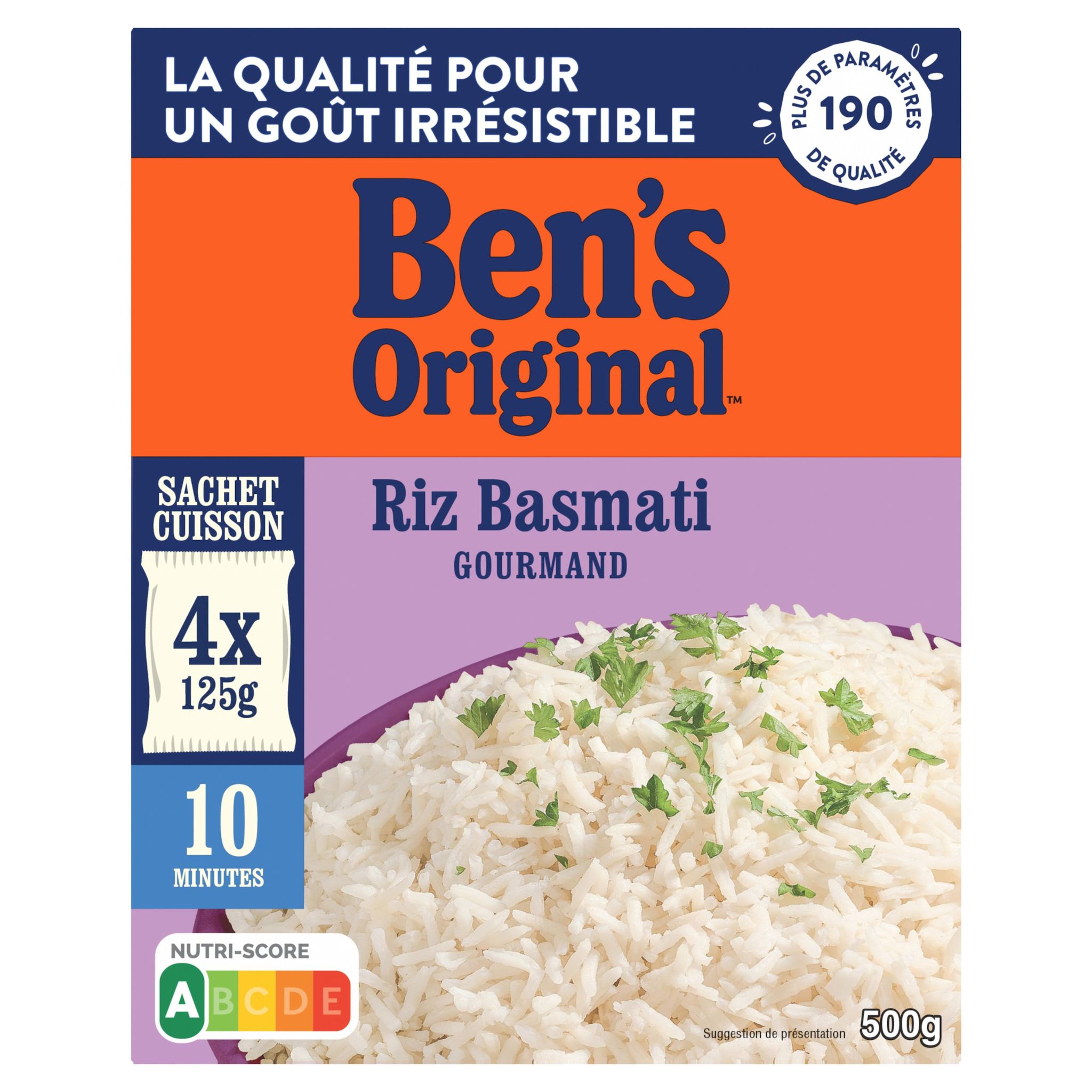 BEN'S ORIGINAL Riz basmati cuisson rapide sachet cuisson 500g