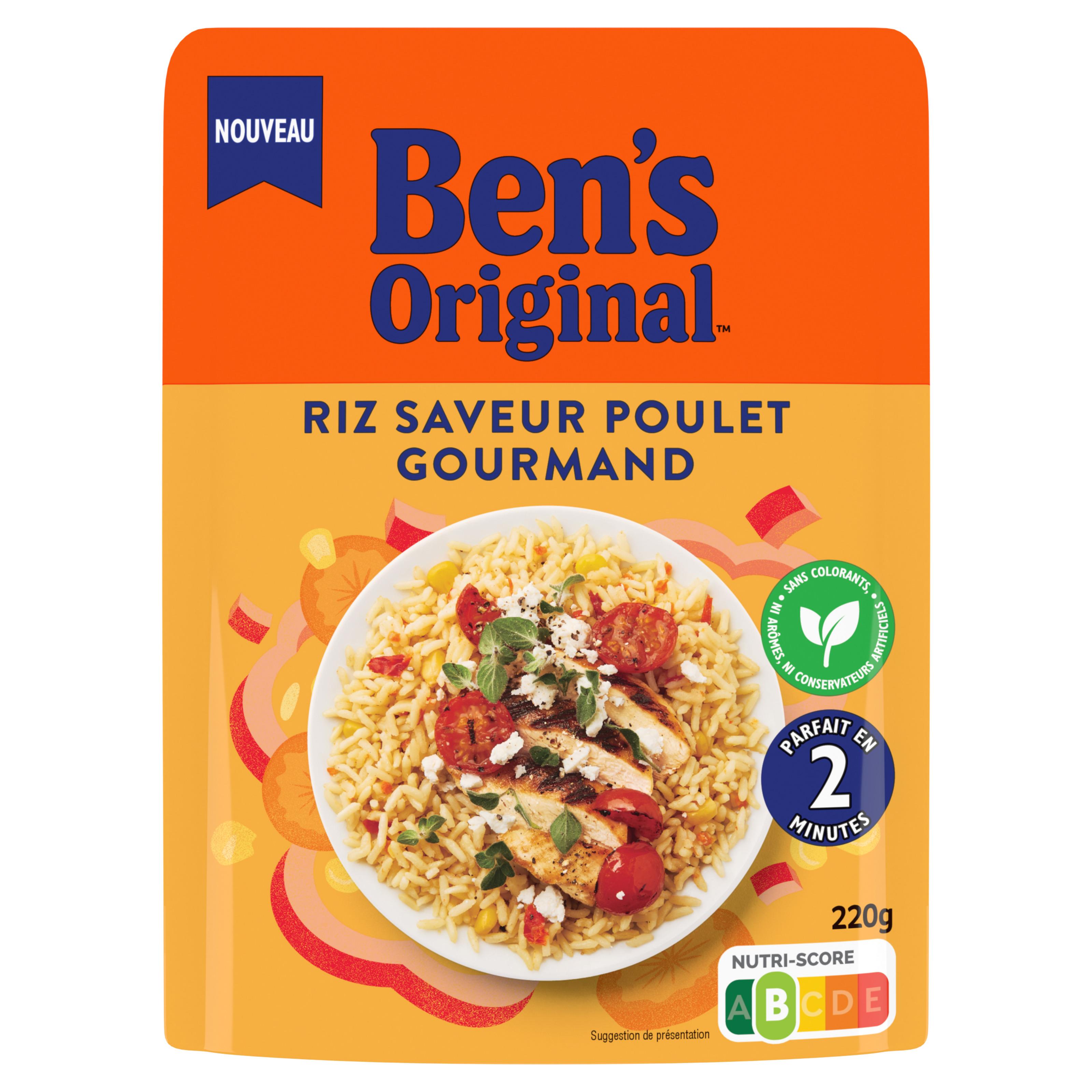 BEN'S ORIGINAL Riz micro ondable saveur poulet gourmand 6x220g