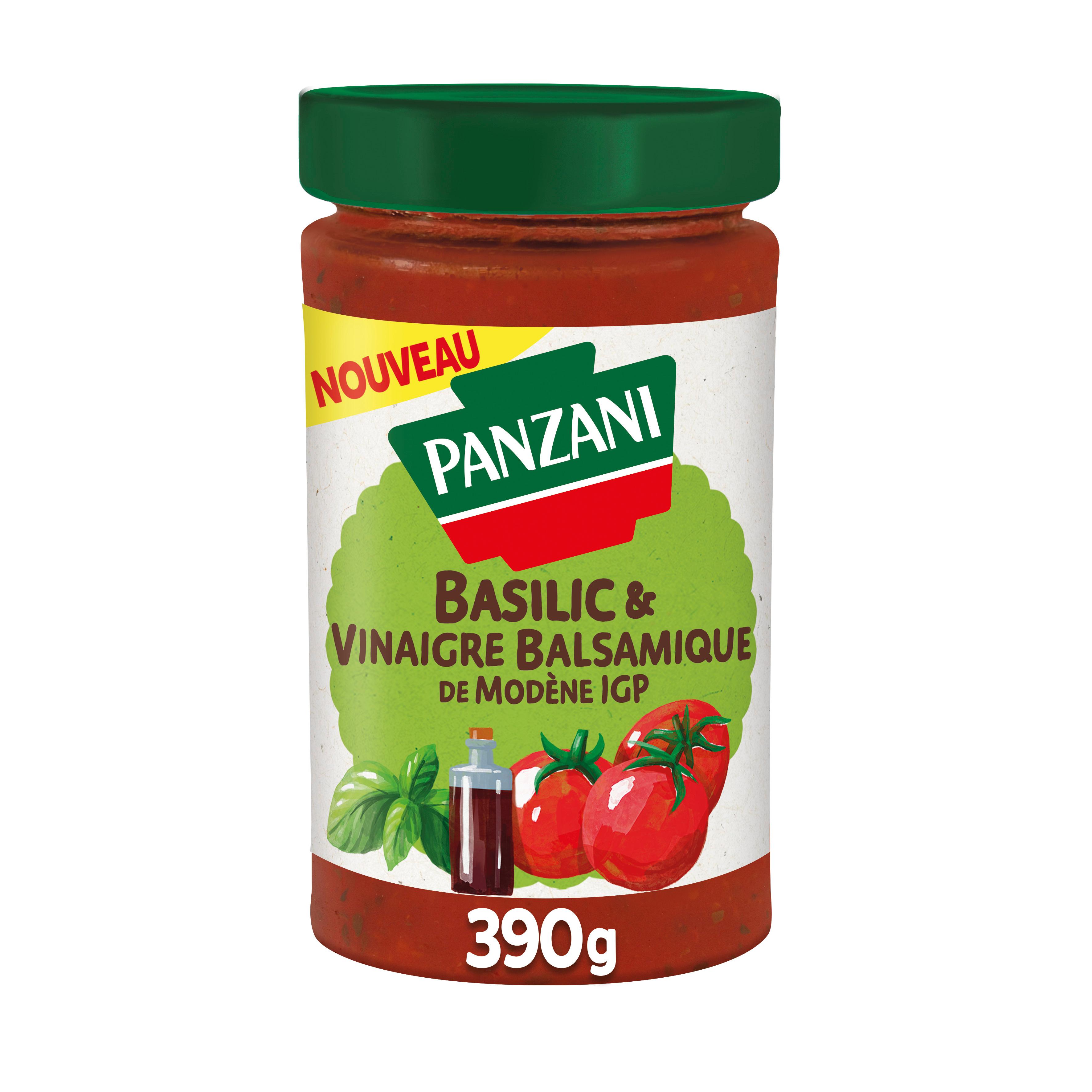 PANZANI Sauce tomate cuisinée au basilic et vinaigre balsamique 390g