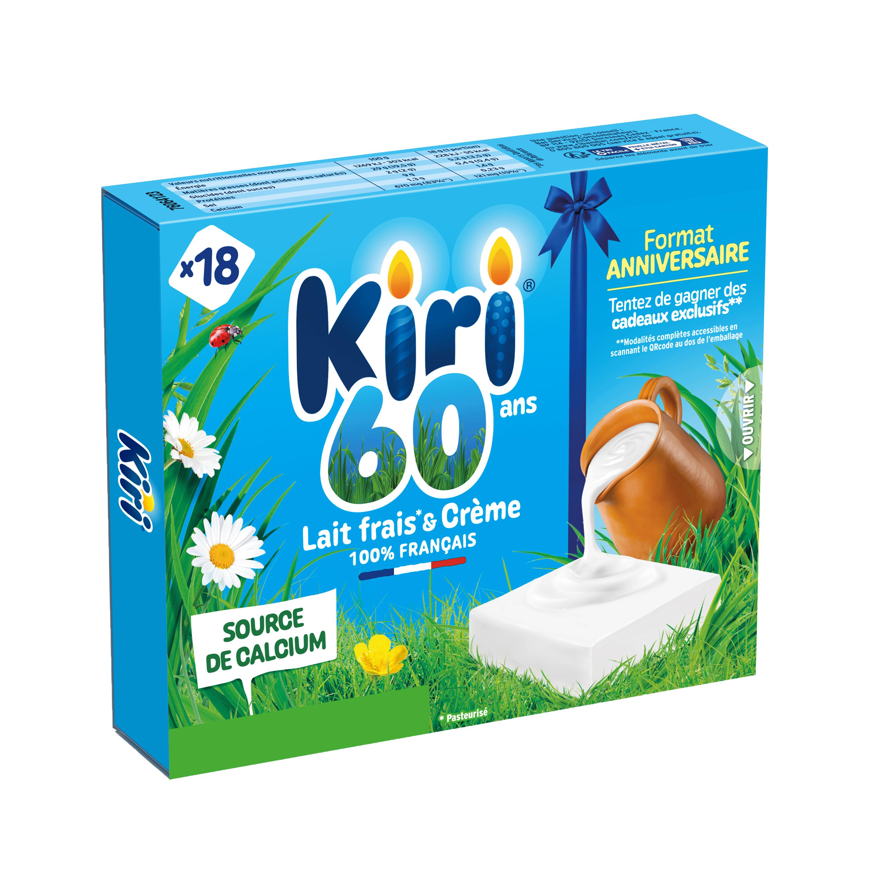 KIRI Fromage fondu au lait frais et crème onctueuse 18 parts 324g