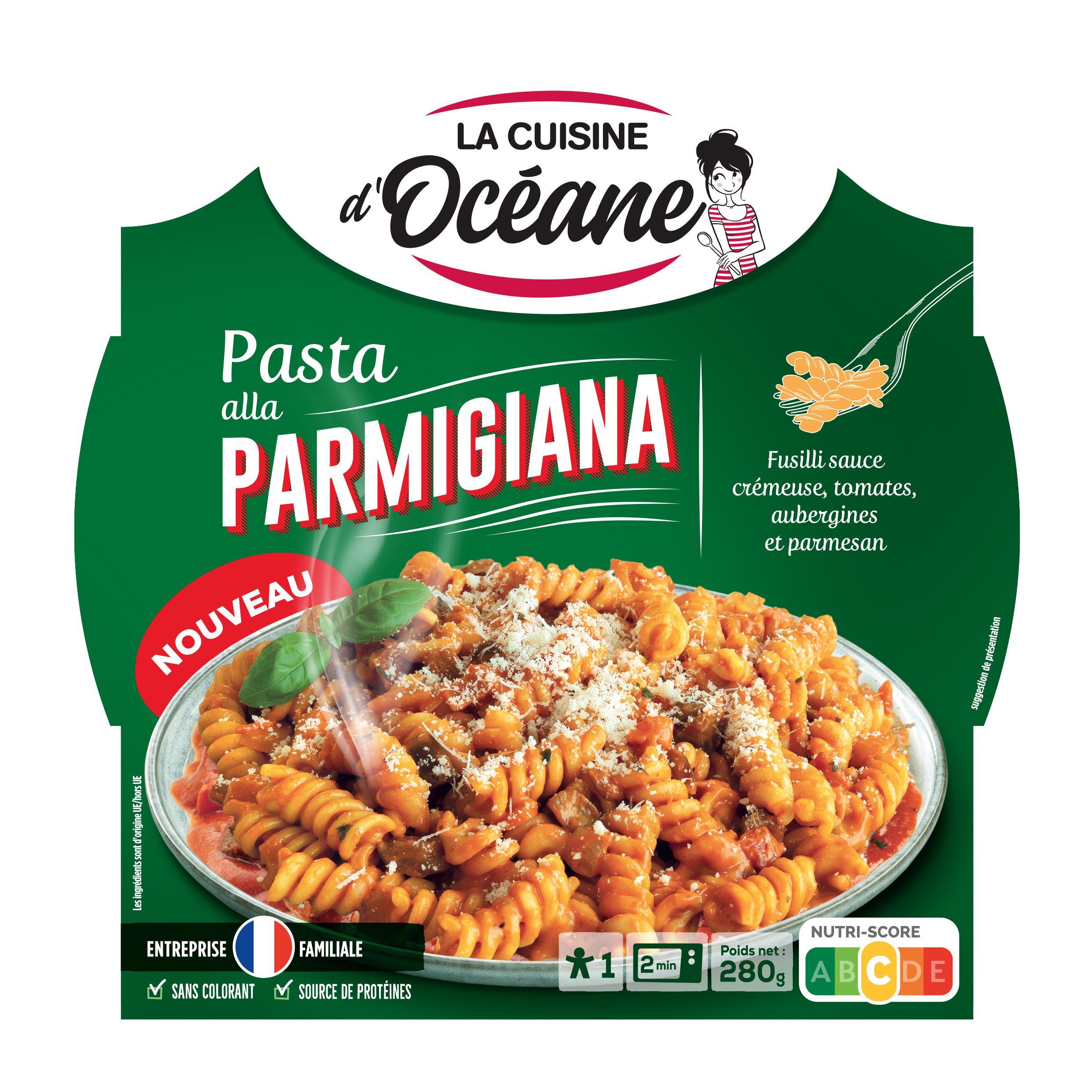 LA CUISINE D'OCEANE Pasta alla parmigiana aux aubergines et sauce tomate 1 portion 280g