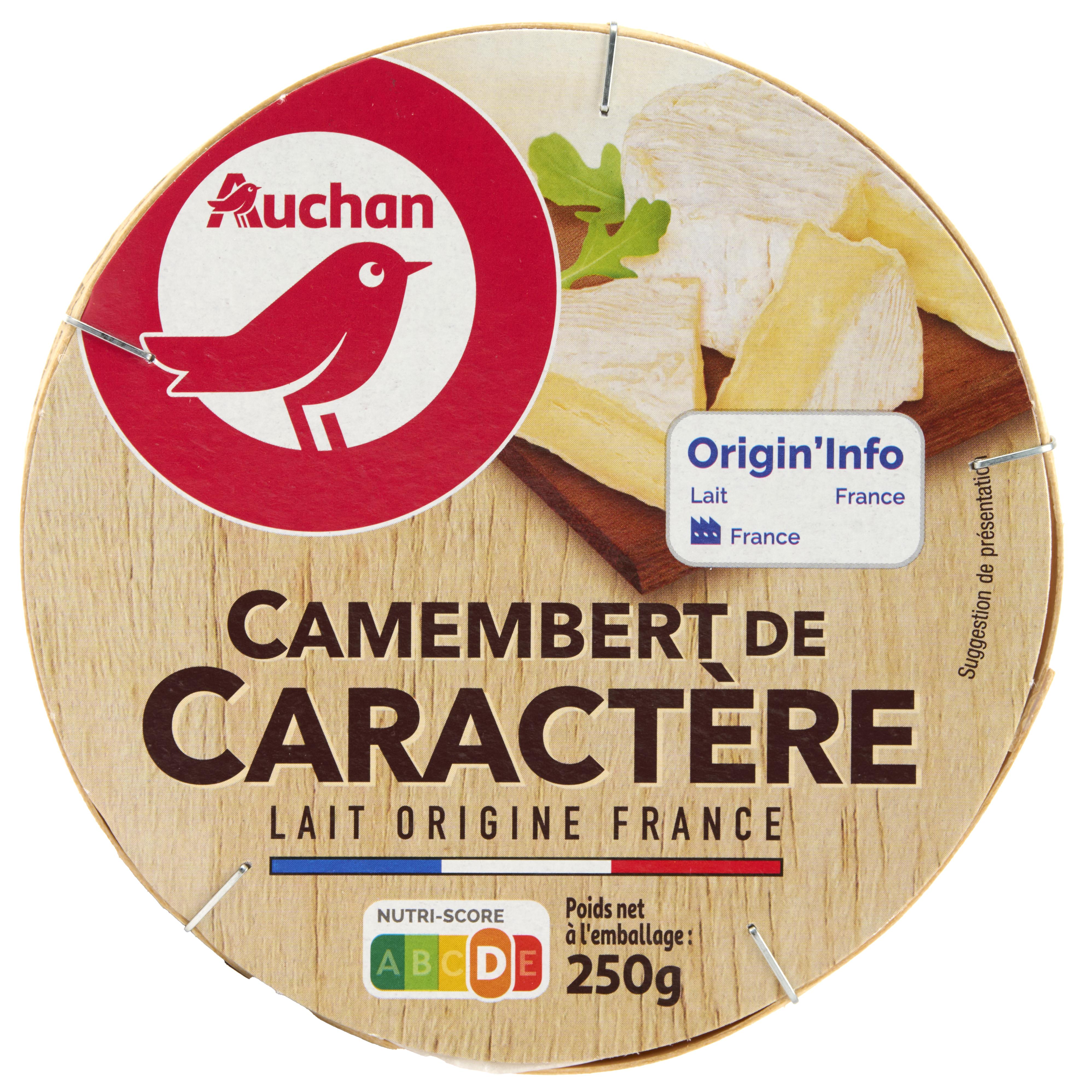 AUCHAN Camembert caractère à pâte molle 250g