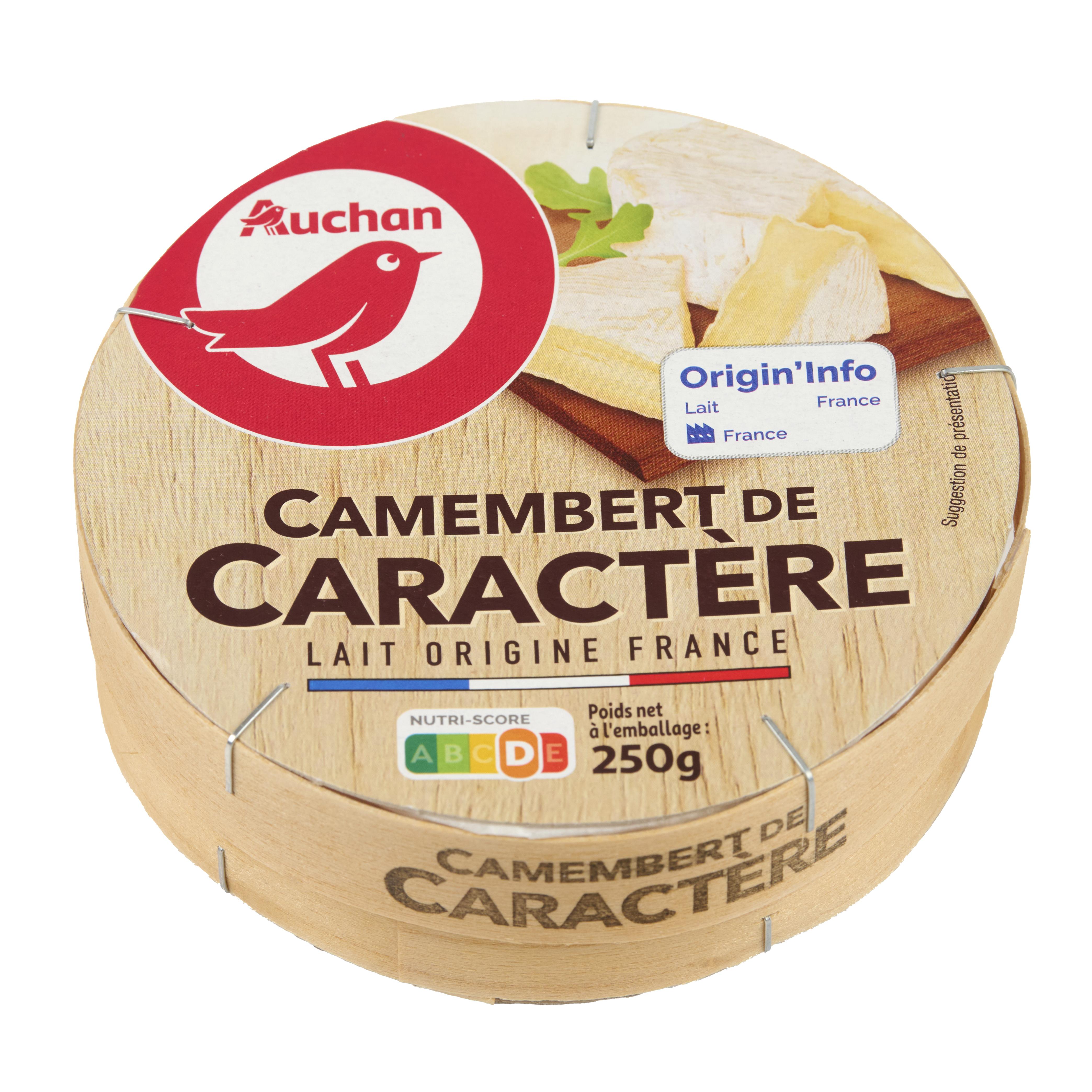 Voir la diapositive 2 : AUCHAN Camembert caractère à pâte molle 250g