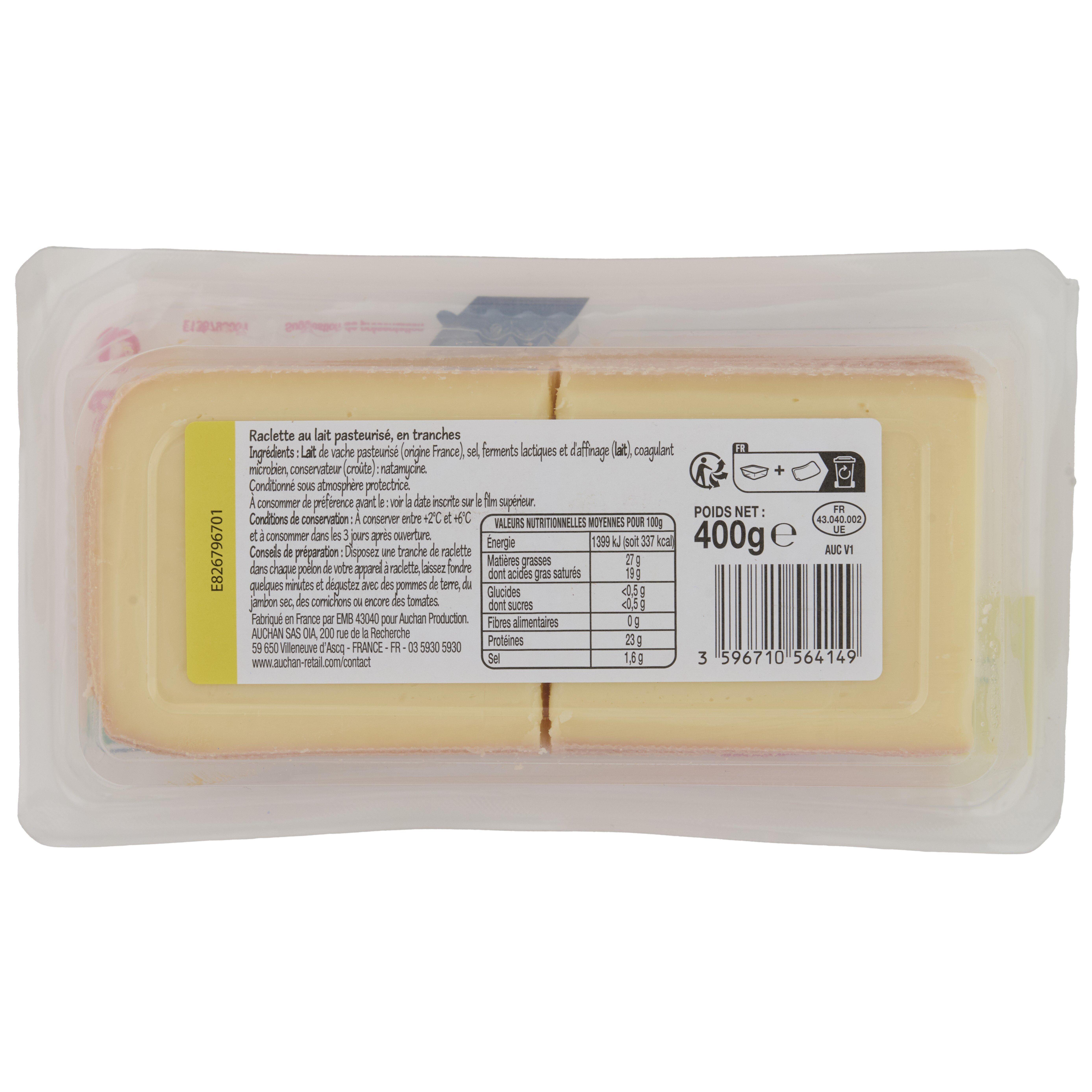 Voir la diapositive 2 : POUCE Fromage à raclette nature 400g