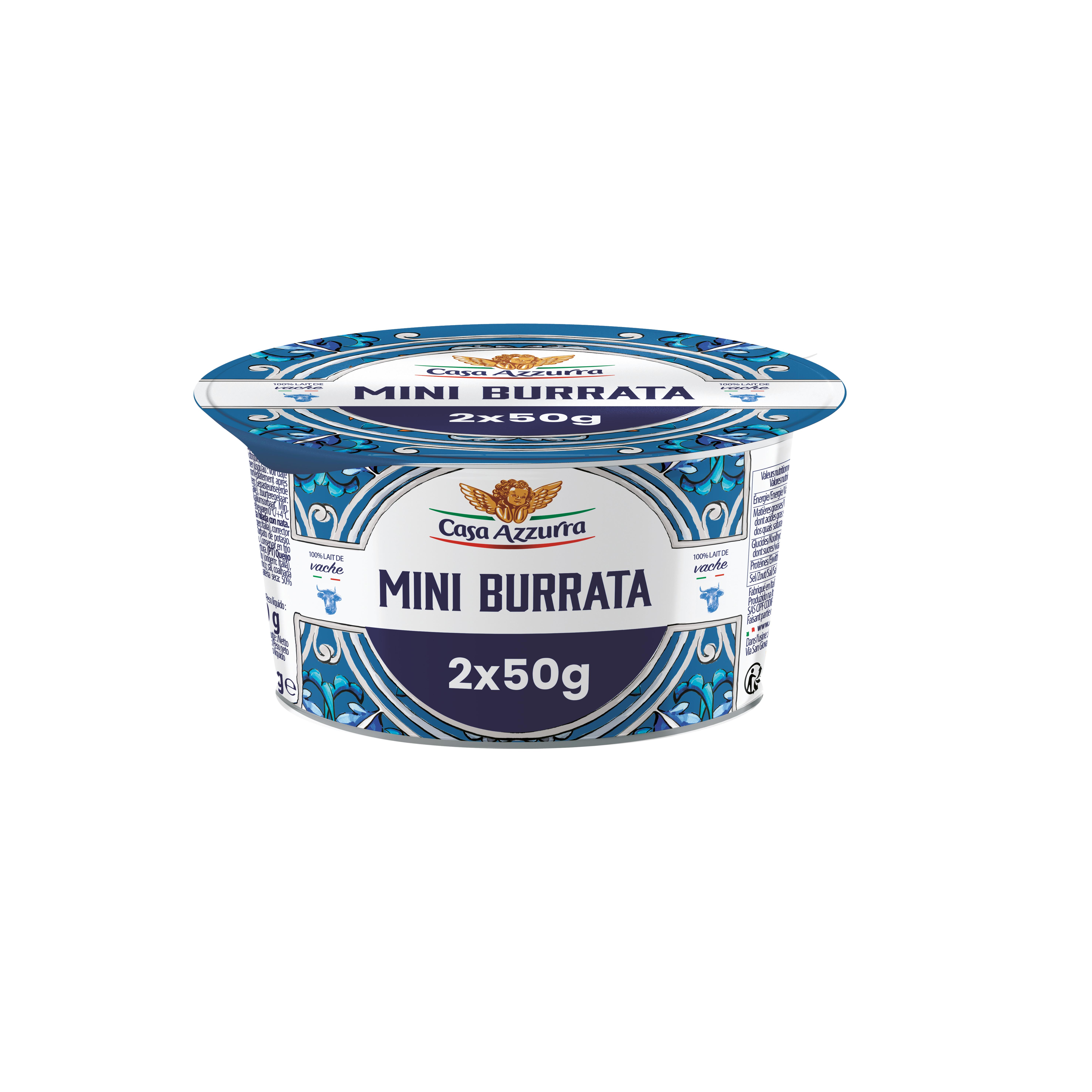 Voir la diapositive 2 : CASA AZZURRA Burrata 2 boules 100g
