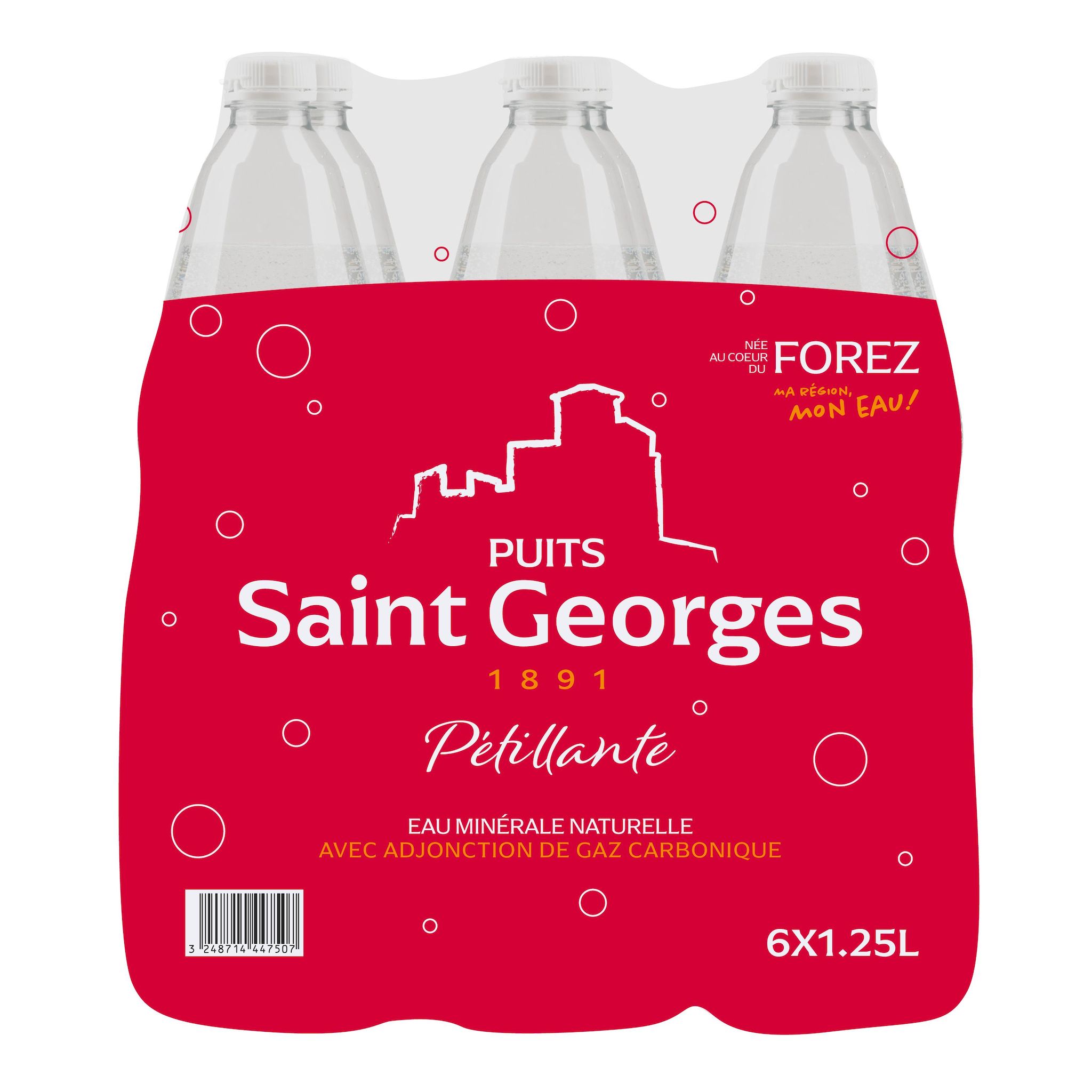 PUITS SAINT GEORGES Eau minérale naturelle pétillante 6x1,25l