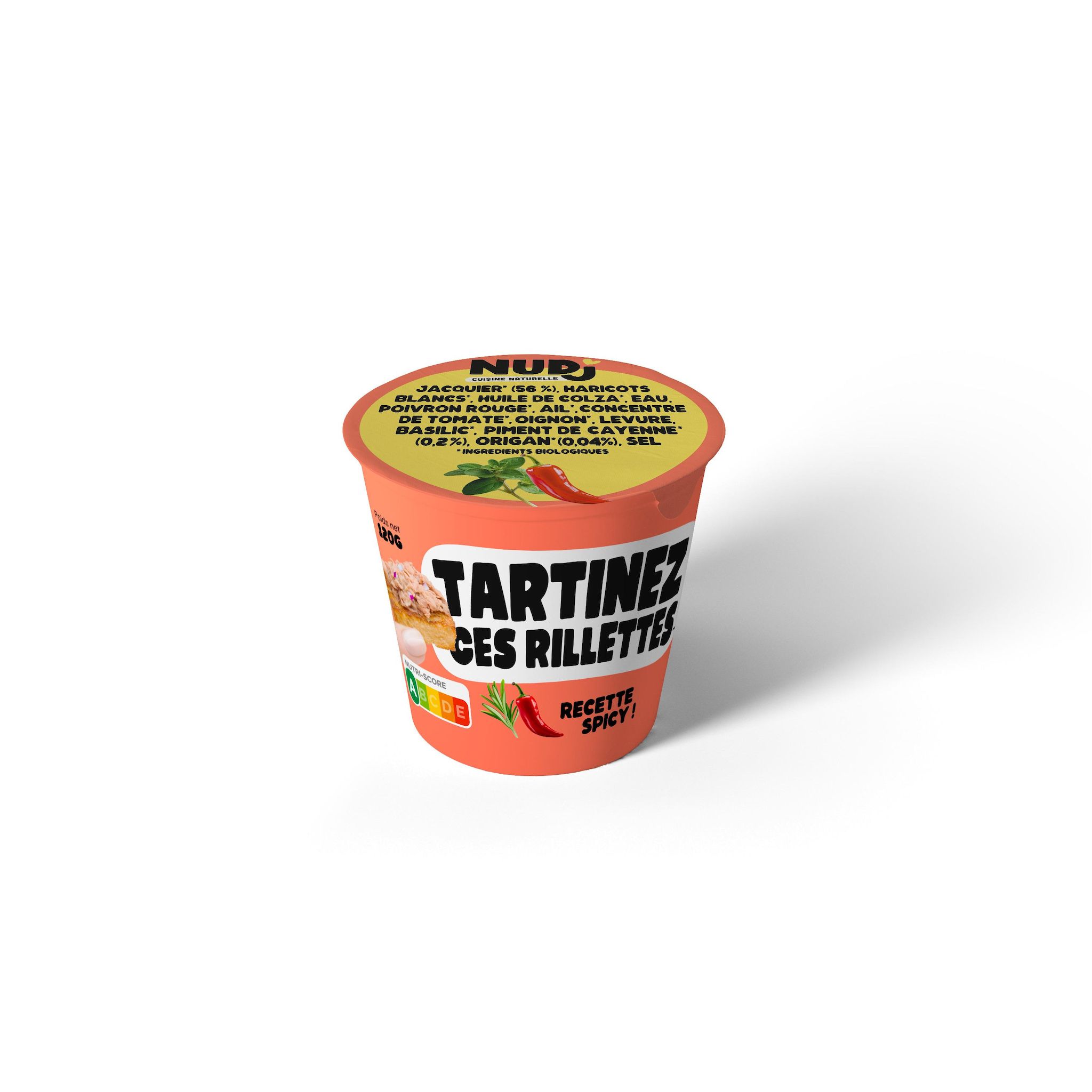 NUDJ Rillettes bio végétales pimentées 120g