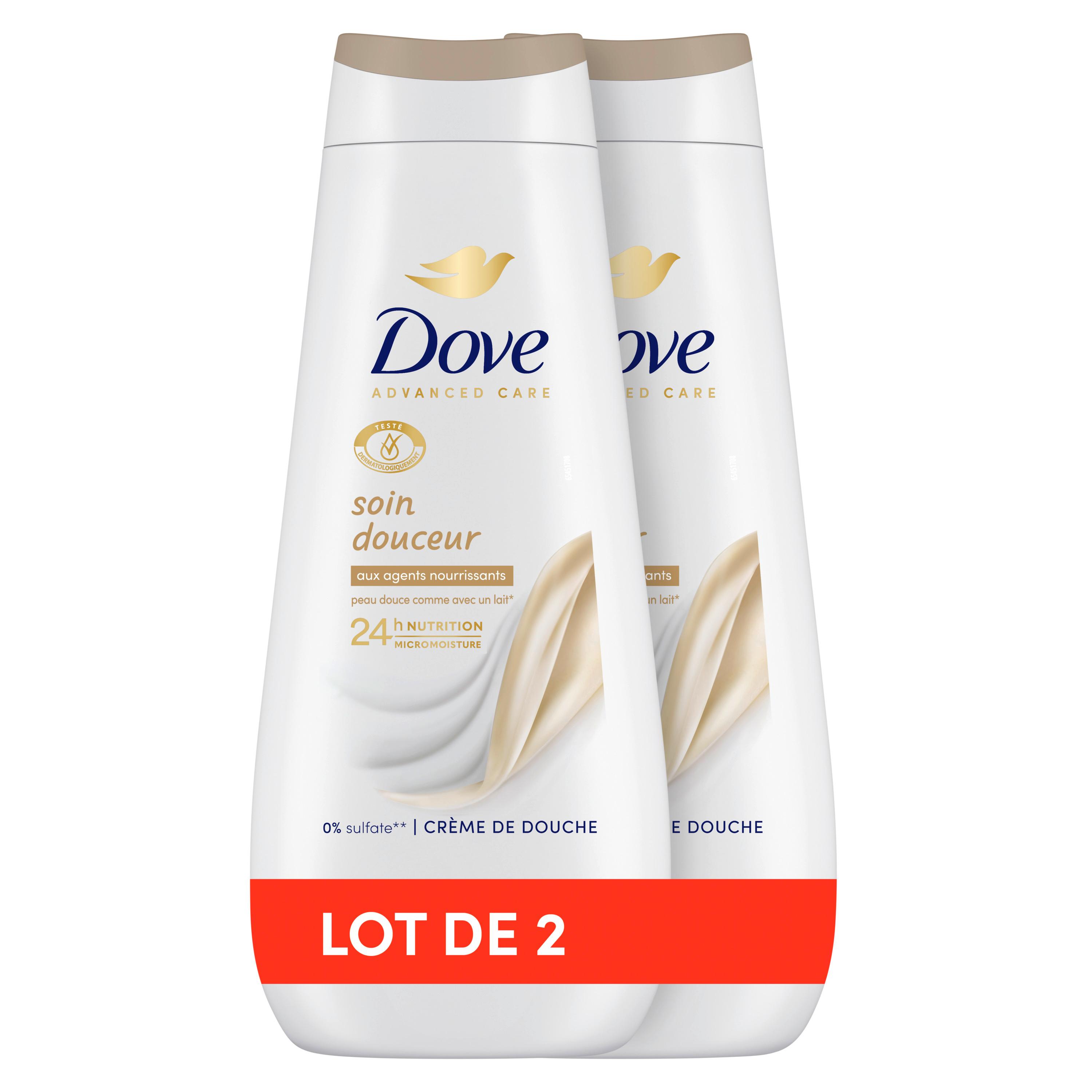 DOVE Crème de douche soin douceur aux agents nourrissants 24H nutrition 2x400ml