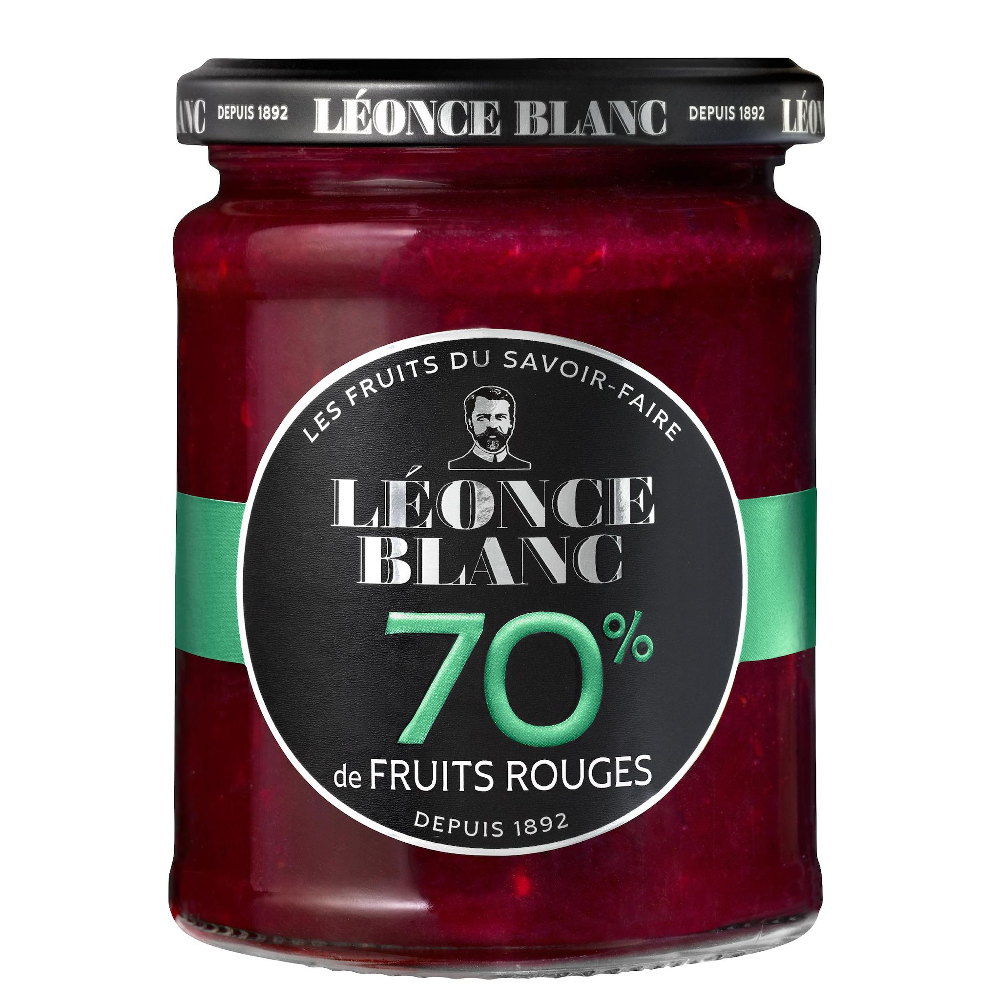 LEONCE BLANC Confiture aux fruits rouges 70% de fruits 320g