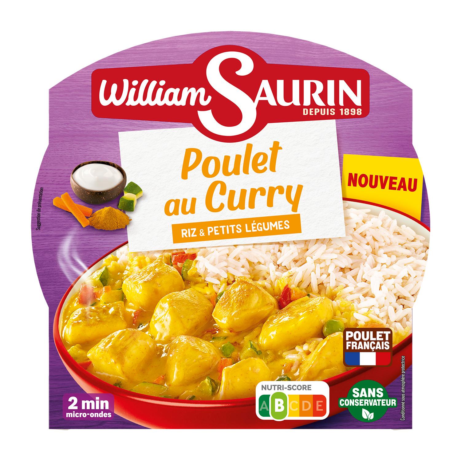 WILLIAM SAURIN Poulet au curry riz et petits légumes 300g