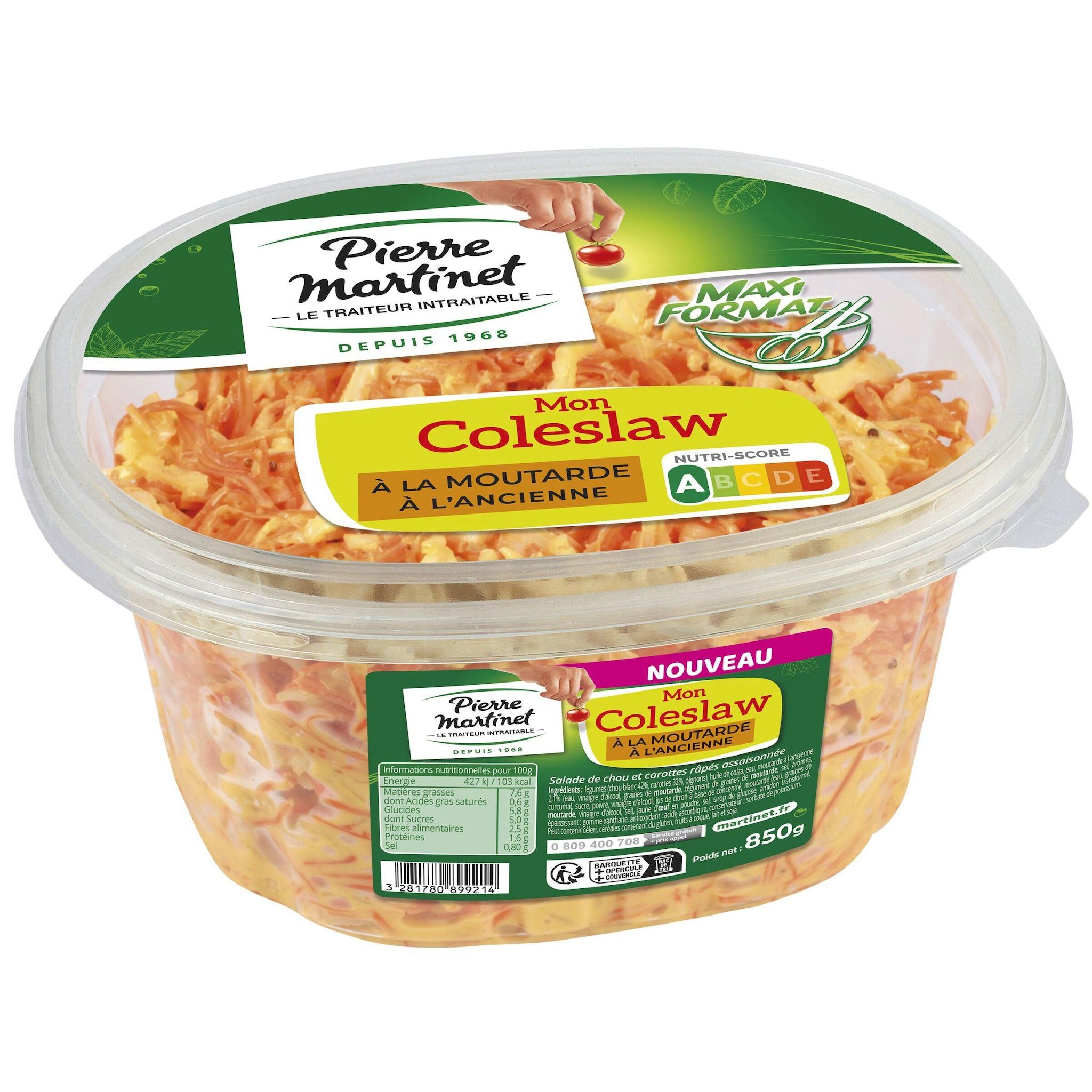 PIERRE MARTINET Coleslaw à la moutarde à l'ancienne 850g