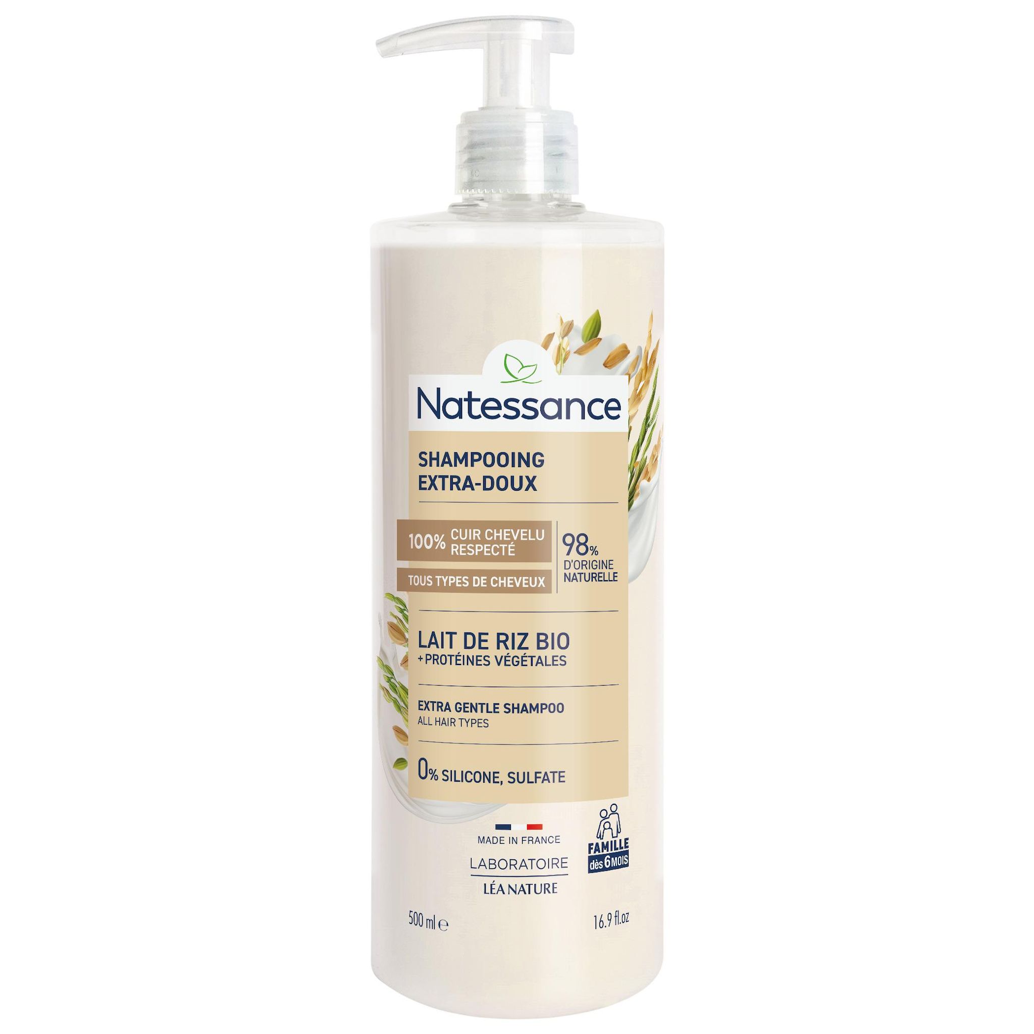 NATESSANCE Shampooing extra doux 500ml