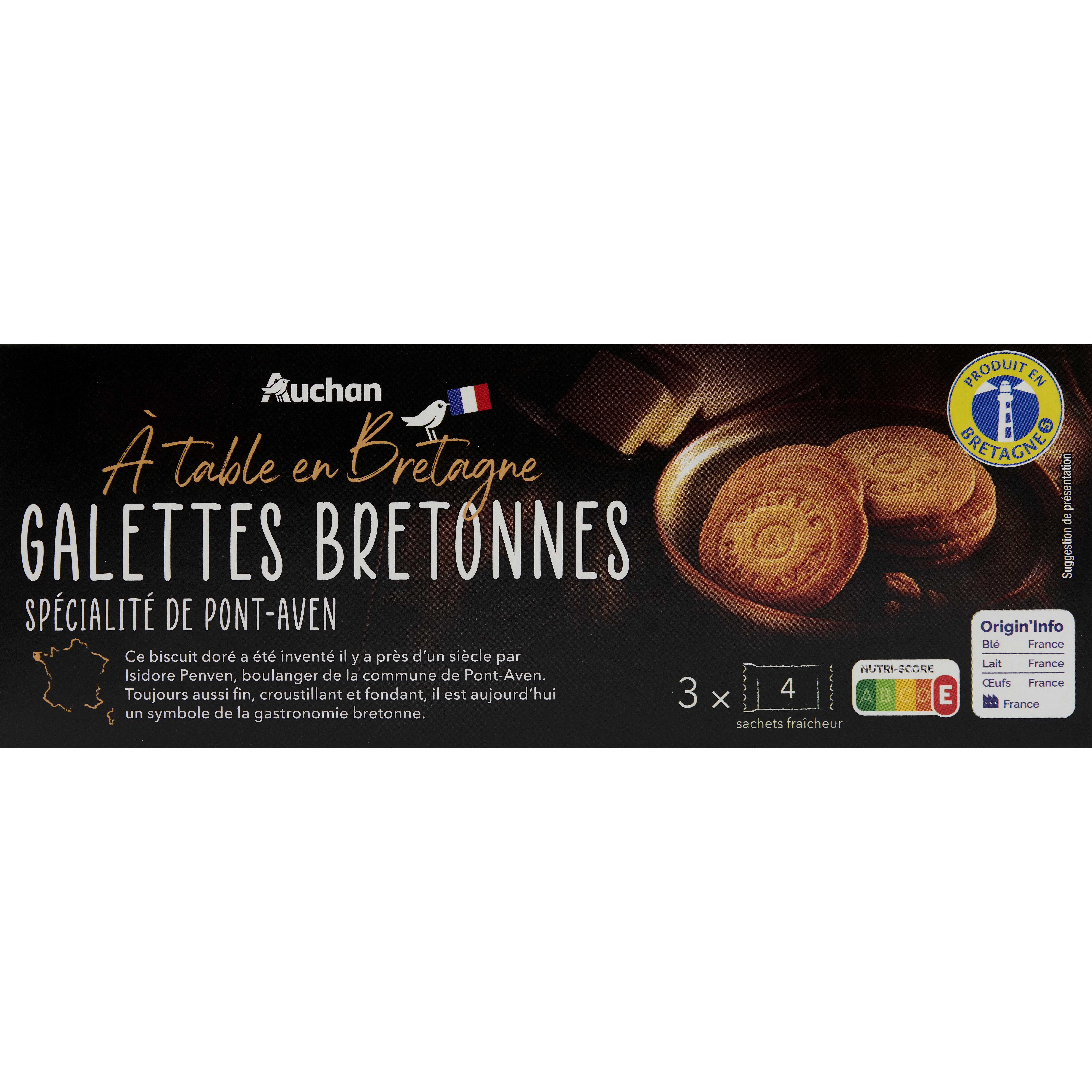 AUCHAN Terroir galettes bretonnes dorées au four 100g
