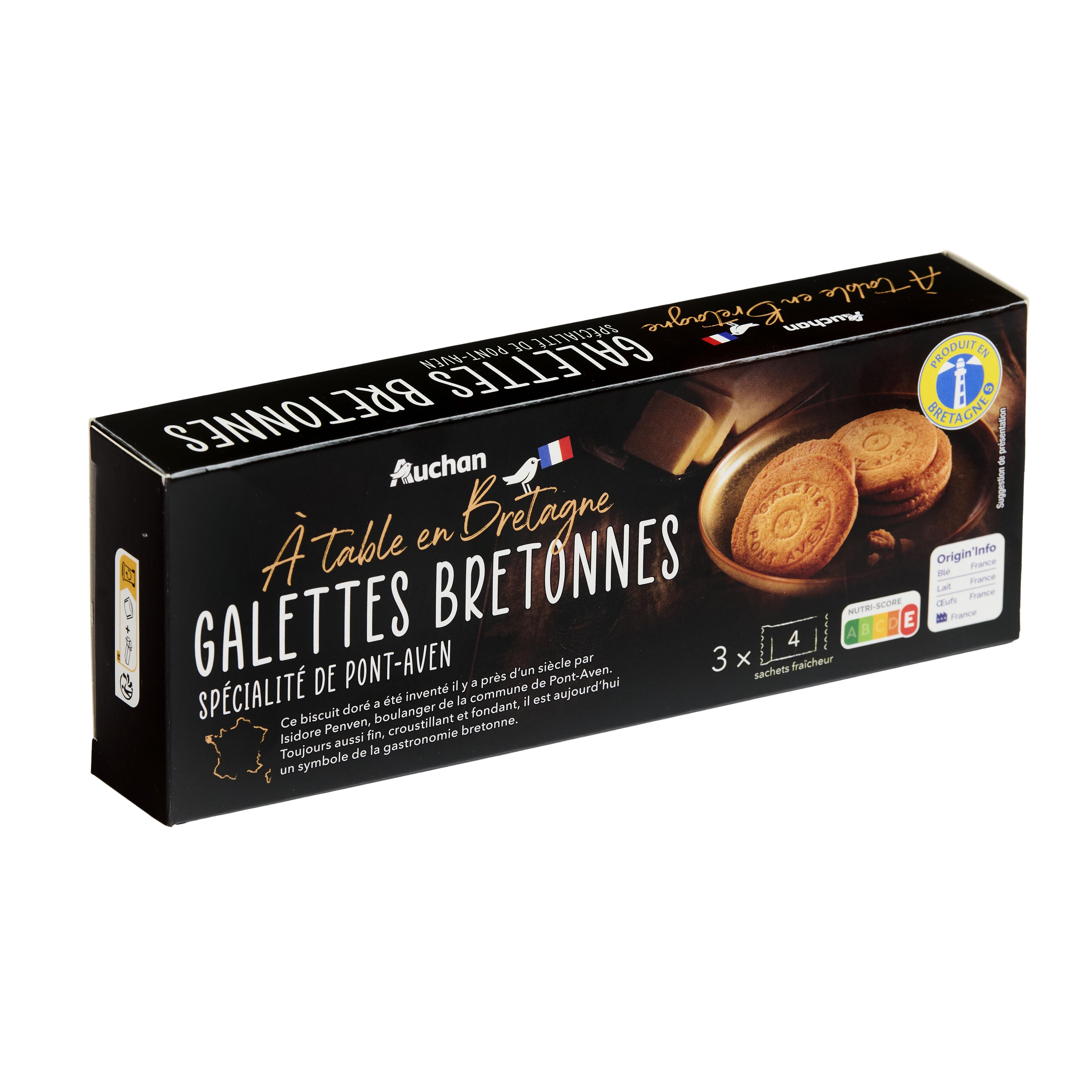 Voir la diapositive 4 : AUCHAN Terroir galettes bretonnes dorées au four 100g