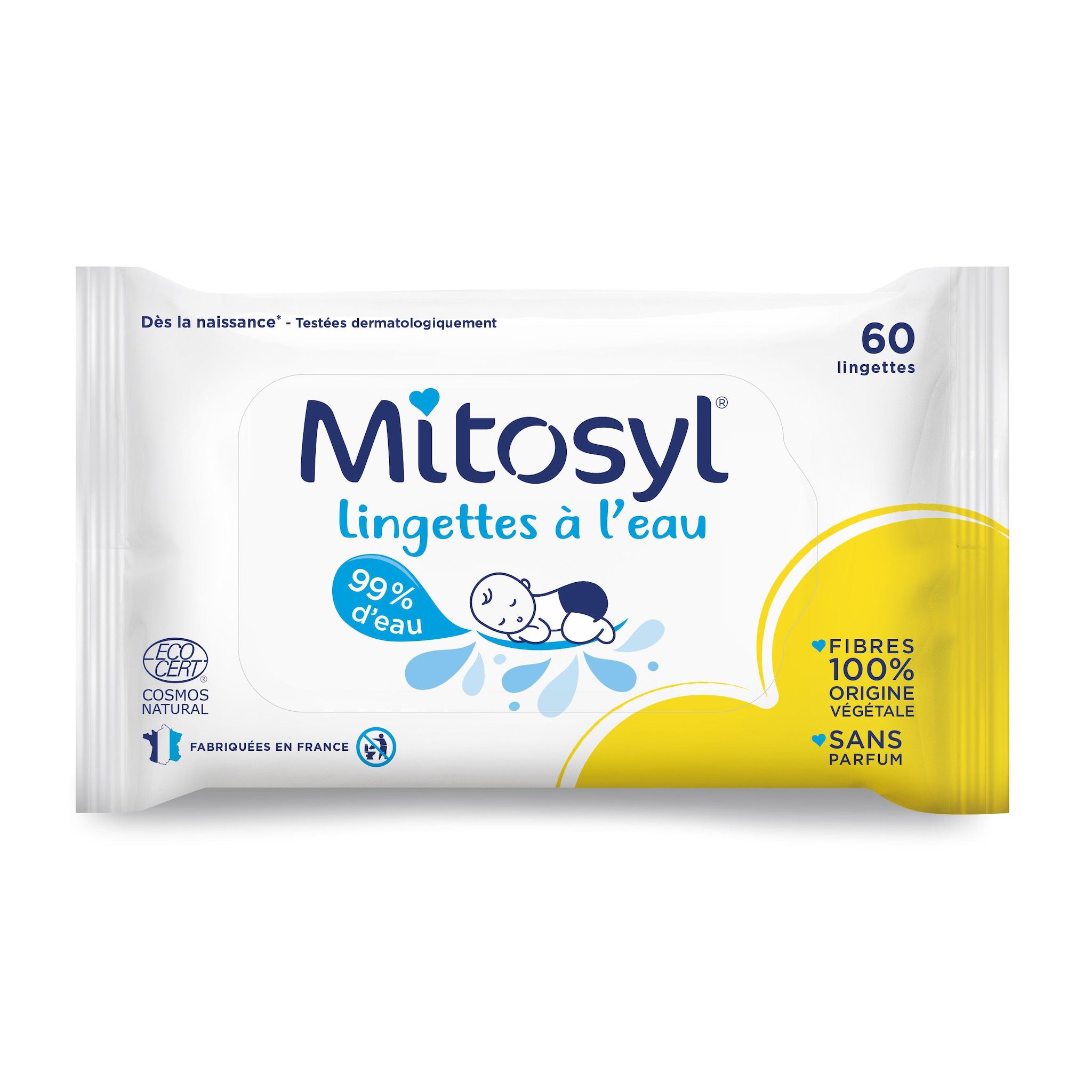 MITOSYL Lingettes à l'eau 60 lingettes