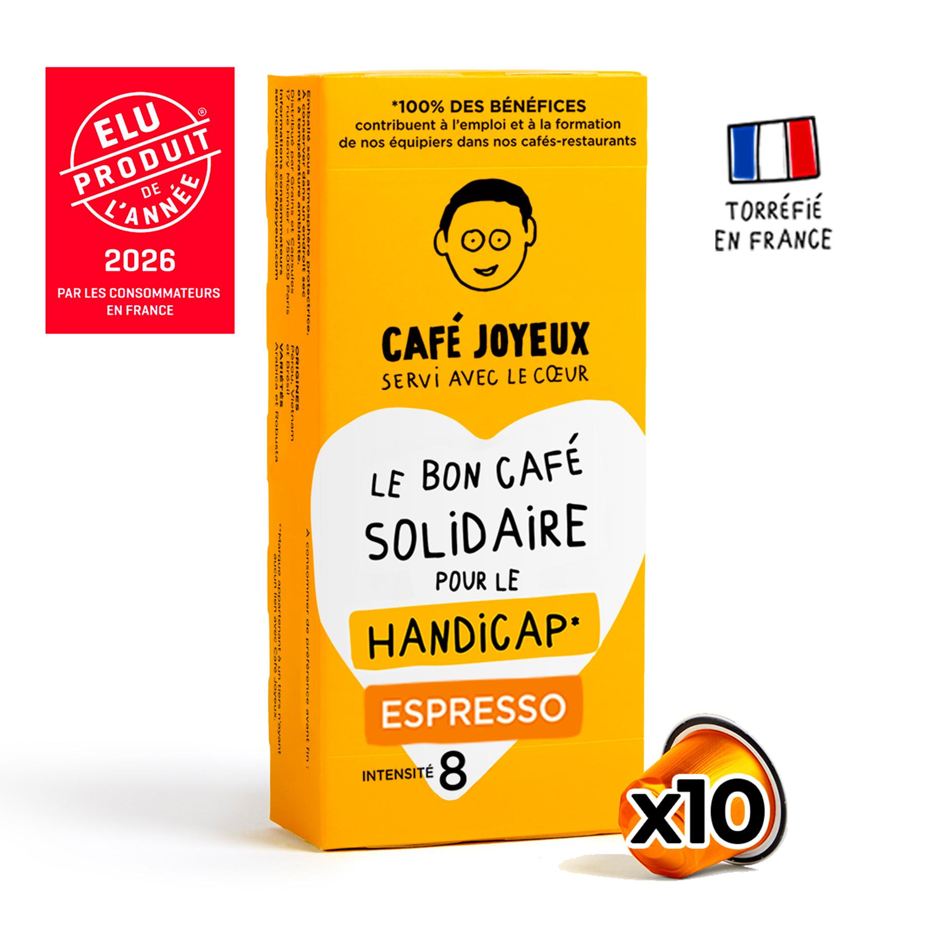 JOYEUX Capsules de café espresso intensité 8/12 10 capsules 52g