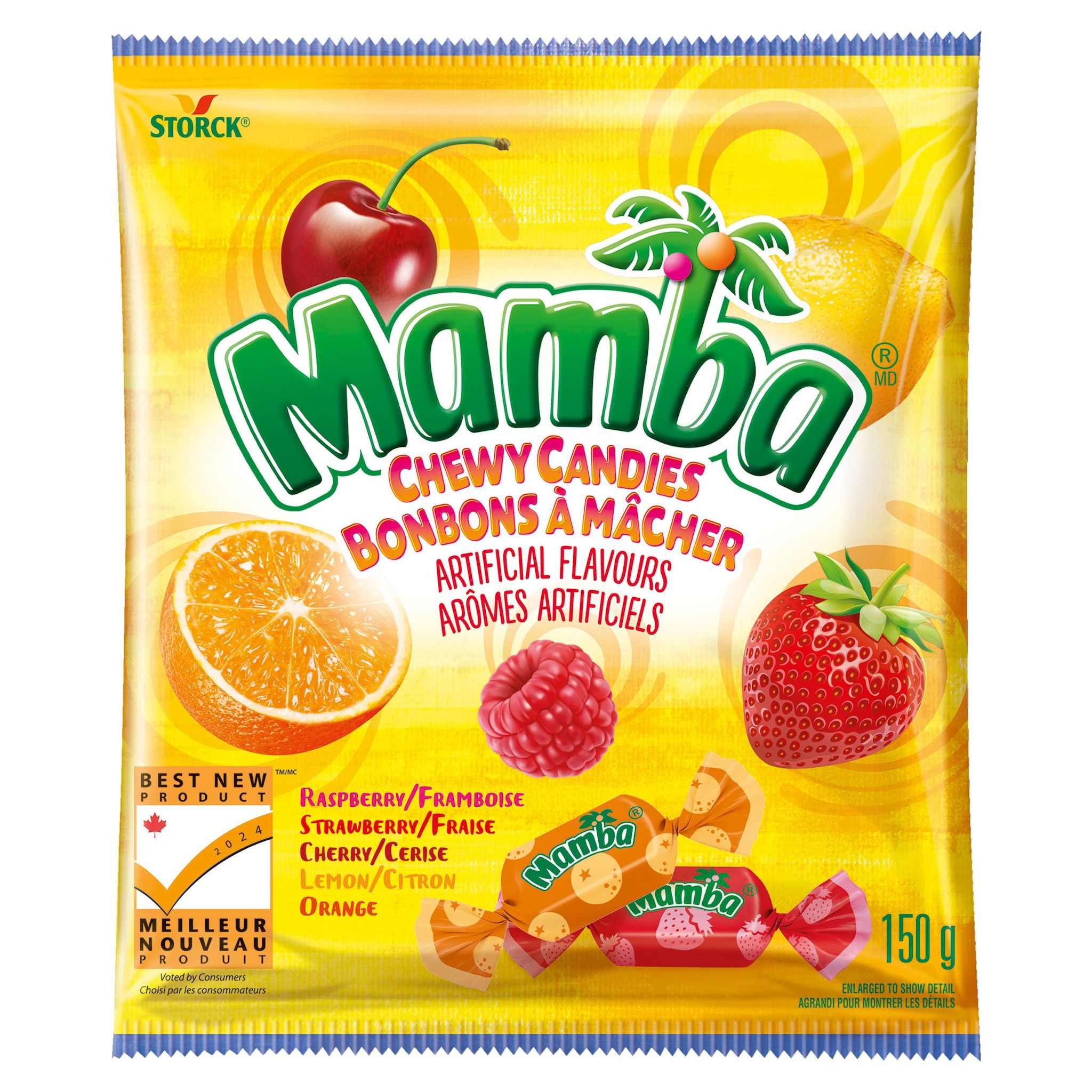MAMBA Bonbons à mâcher multi goûts 150g