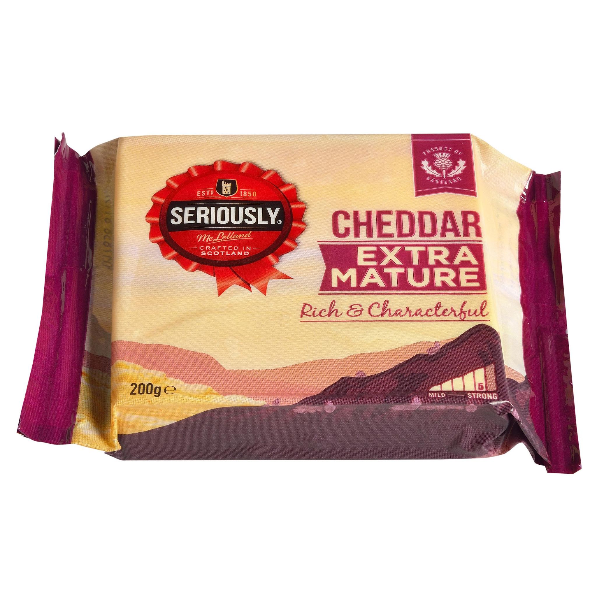 SERIOUSLY STRONG Cheddar vintage au lait pasteurise 200g