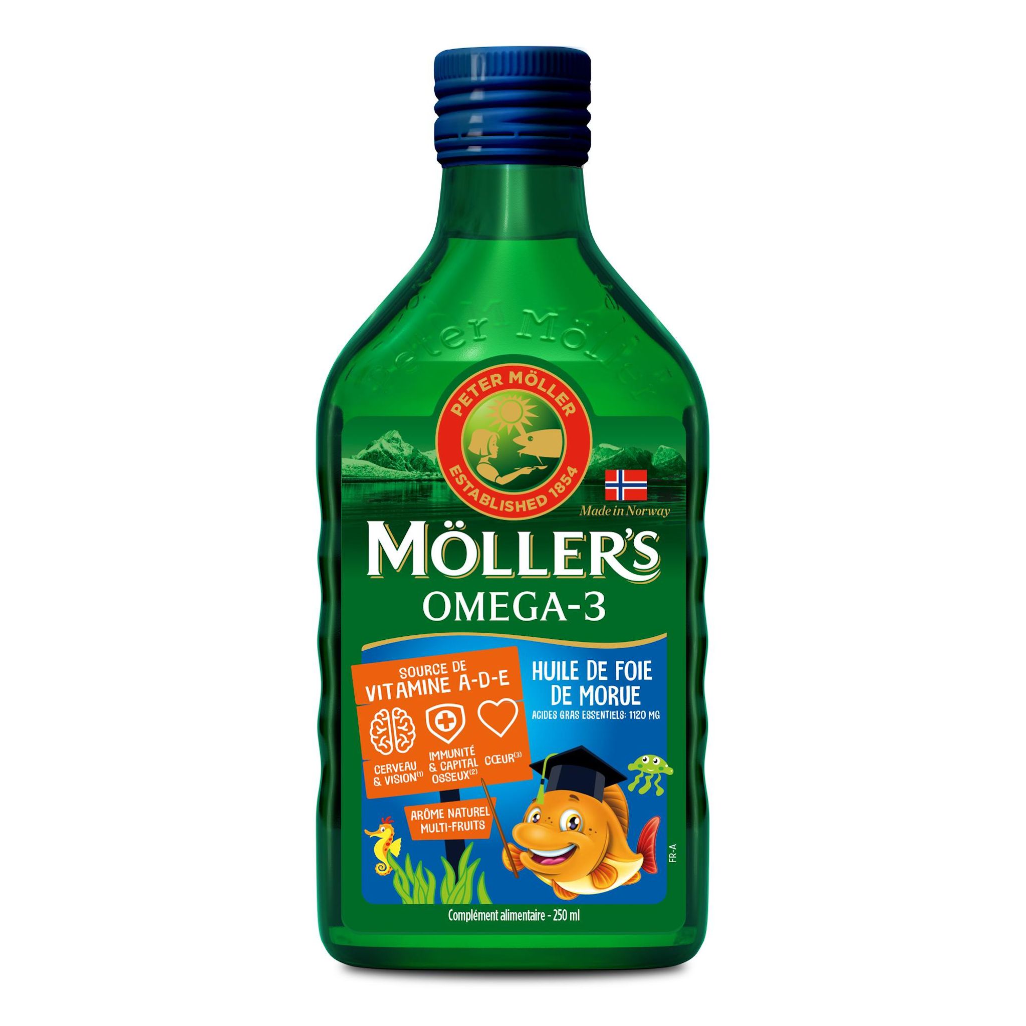 MOLLERS Huile de foie de morue arôme naturel multifruit 250ml