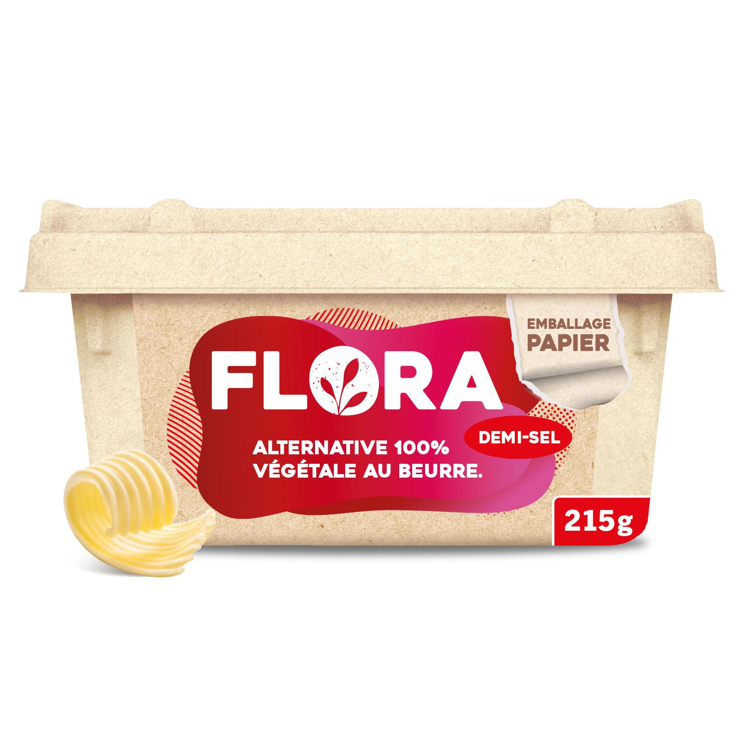 FLORA Matière grasse végétale à tartiner demi sel 79%MG 215g