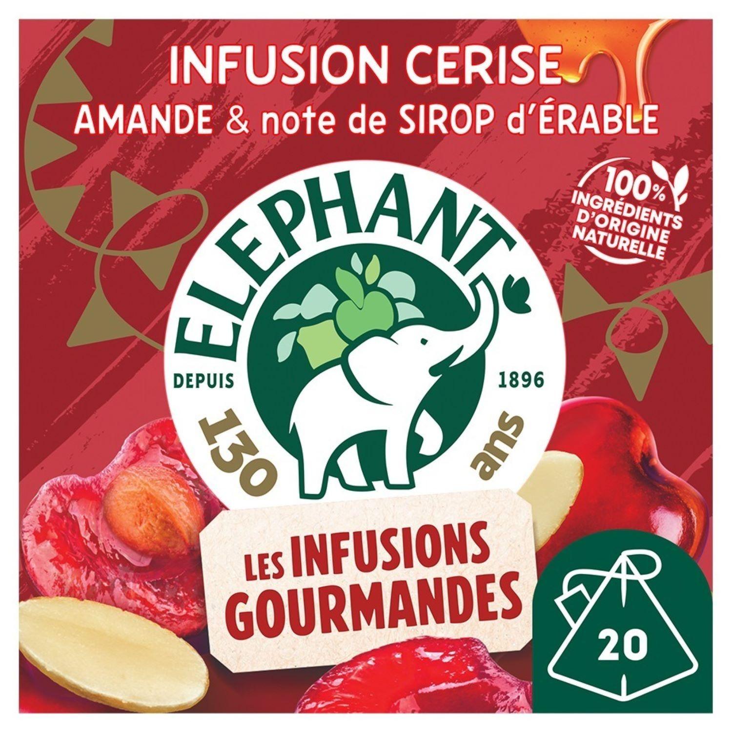 ELEPHANT Plantes à infusion cerise amande sirop d'érable 34g