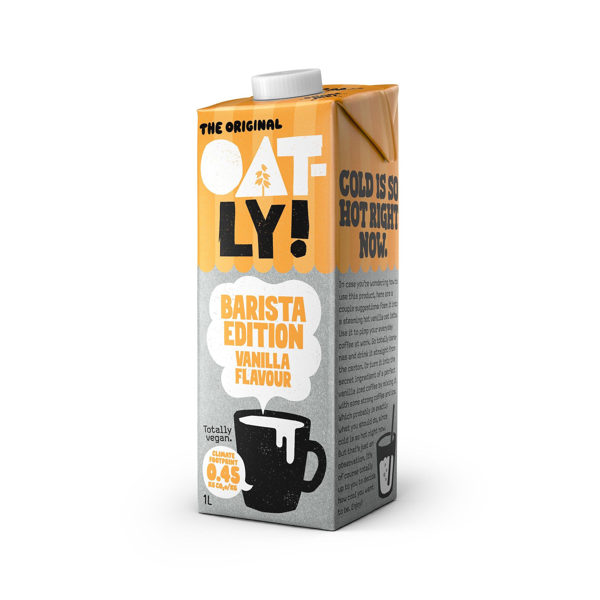 OATLY Barista Boisson végétale à l'avoine saveur vanille 1l