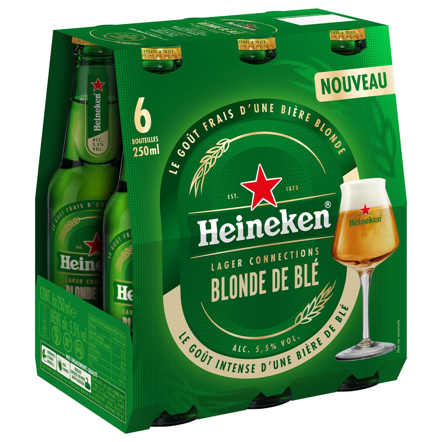HEINEKEN Bière blonde de blé 5,5% 6x25cl