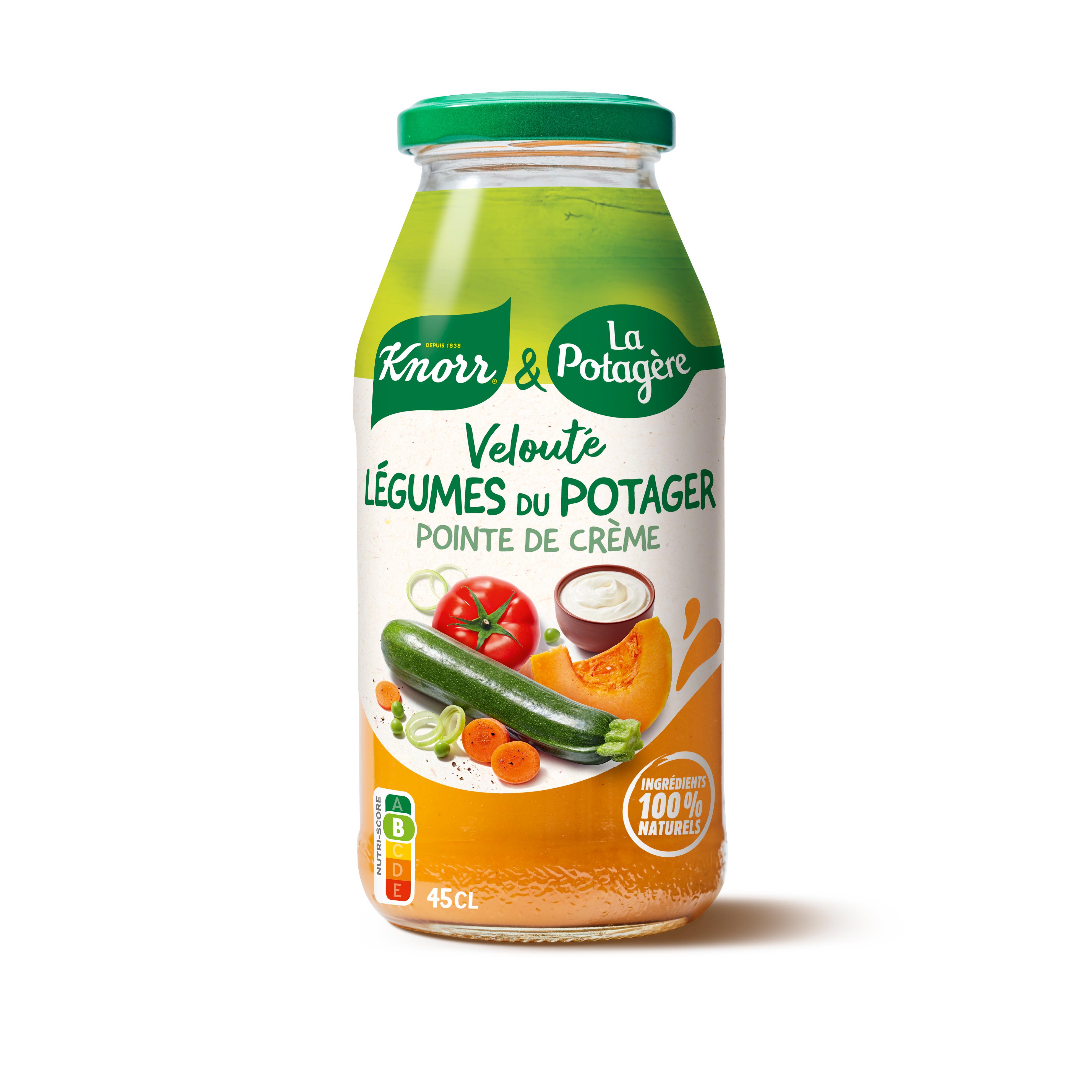 KNORR & LA POTAGERE Soupe velouté de légumes d e potager et pointe de crème 2 portions 450ml