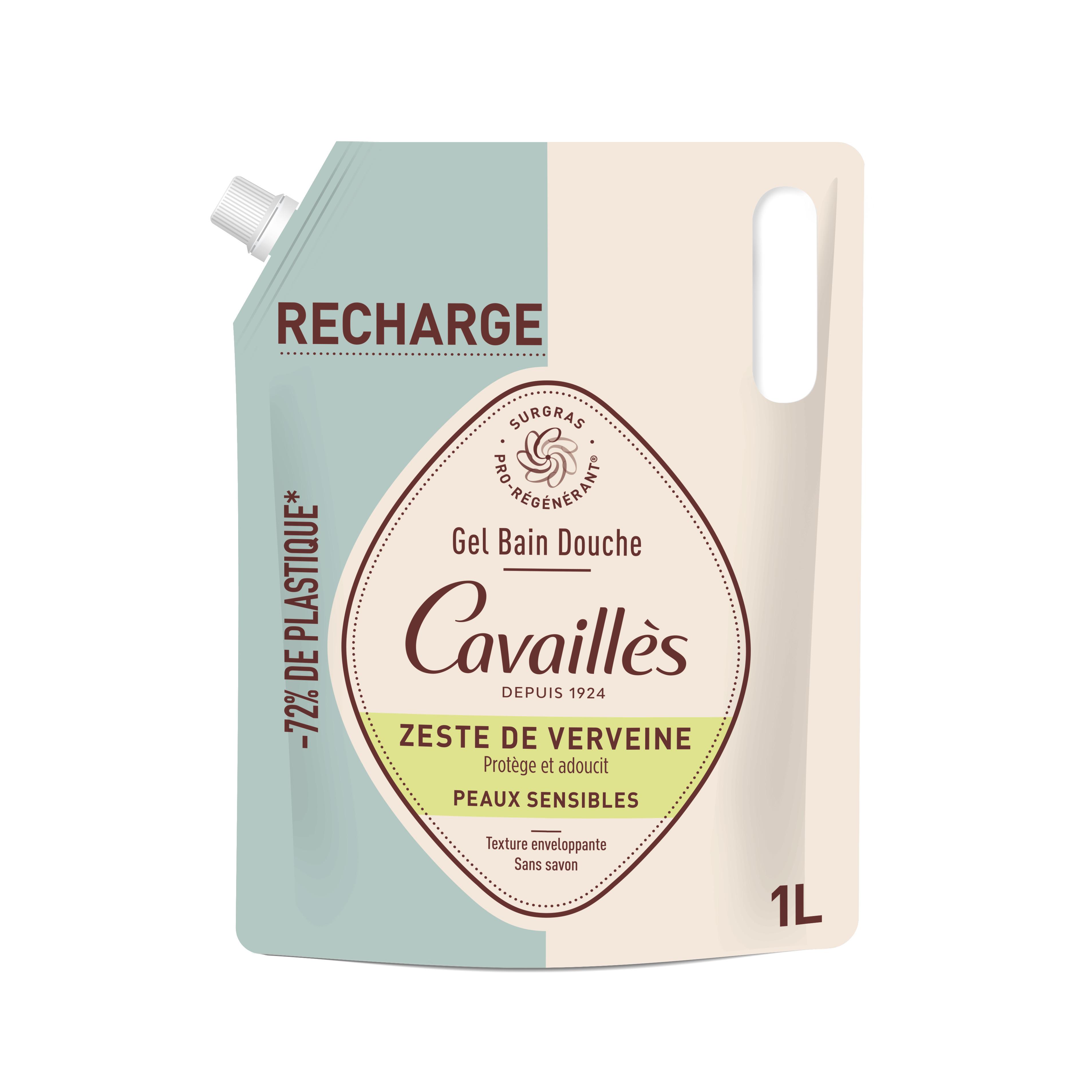 ROGE CAVAILLES Recharge gel bain douche zeste de verveine peaux sensibles 1l