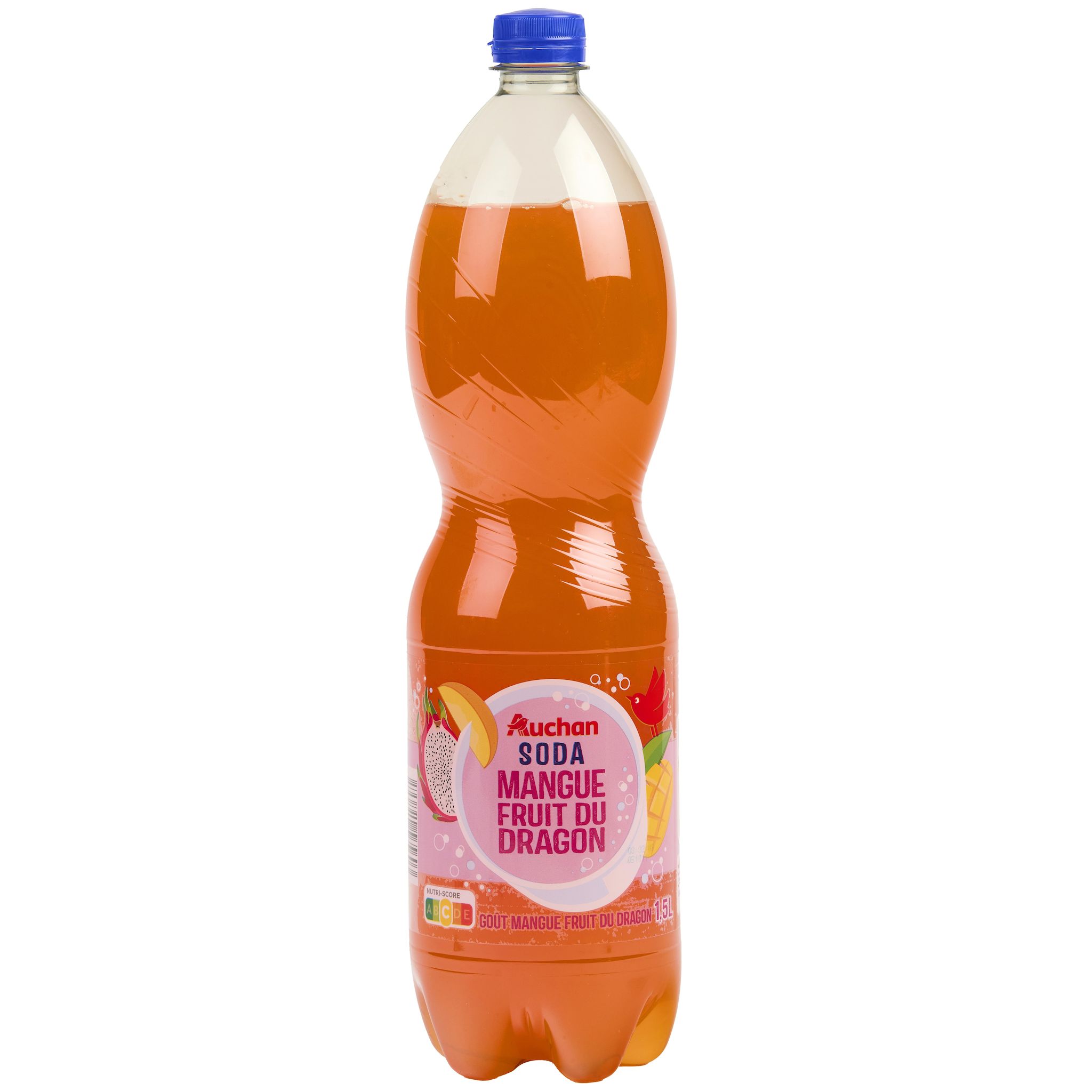 Voir la diapositive 1 : AUCHAN Boisson gazeuse mangue fruit du dragon 1,5l