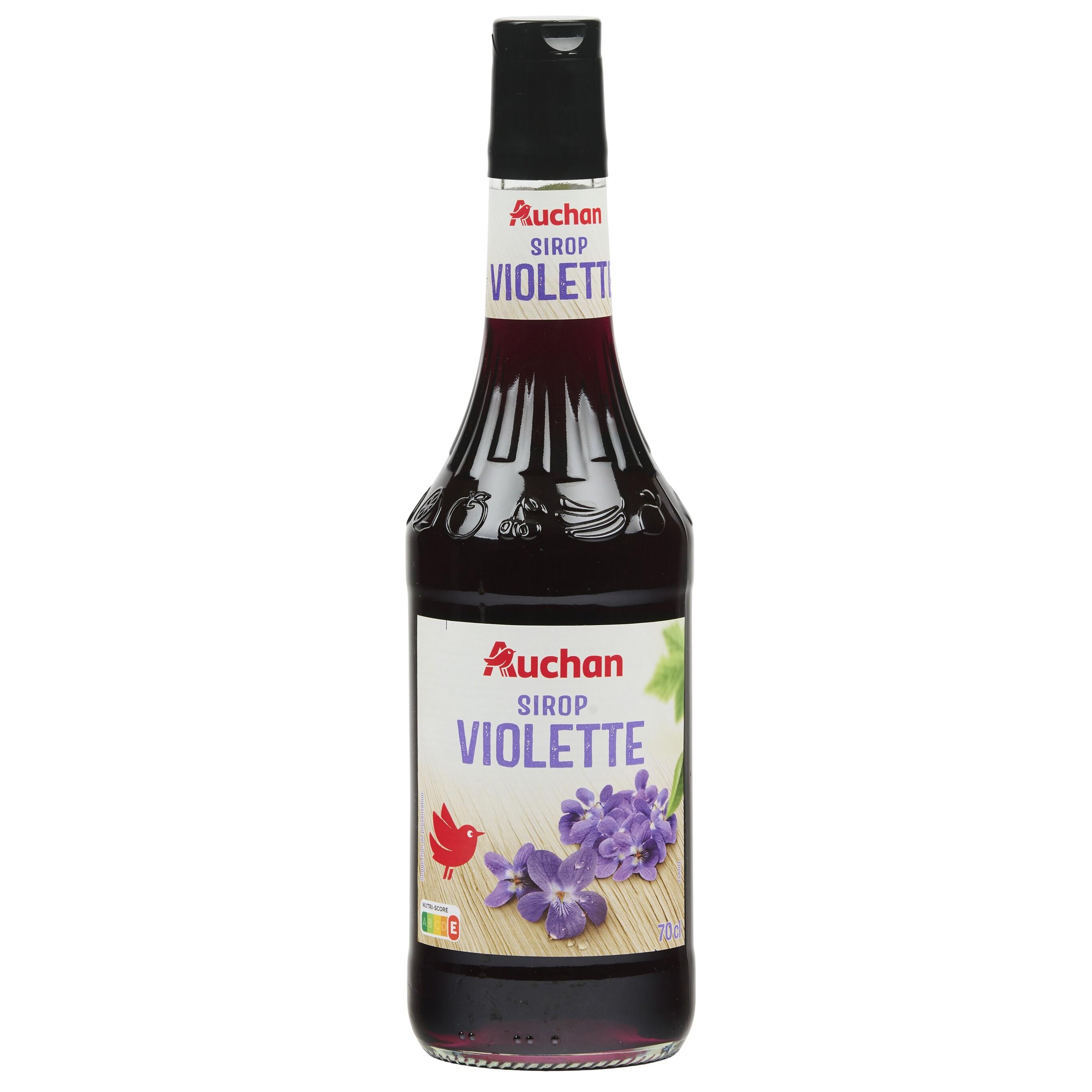 AUCHAN Sirop de violette bouteille verre 70cl