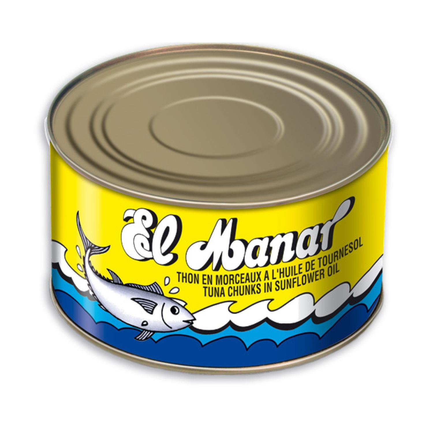 EL MANAR Thon morceaux à lhuile de tournesol 400g