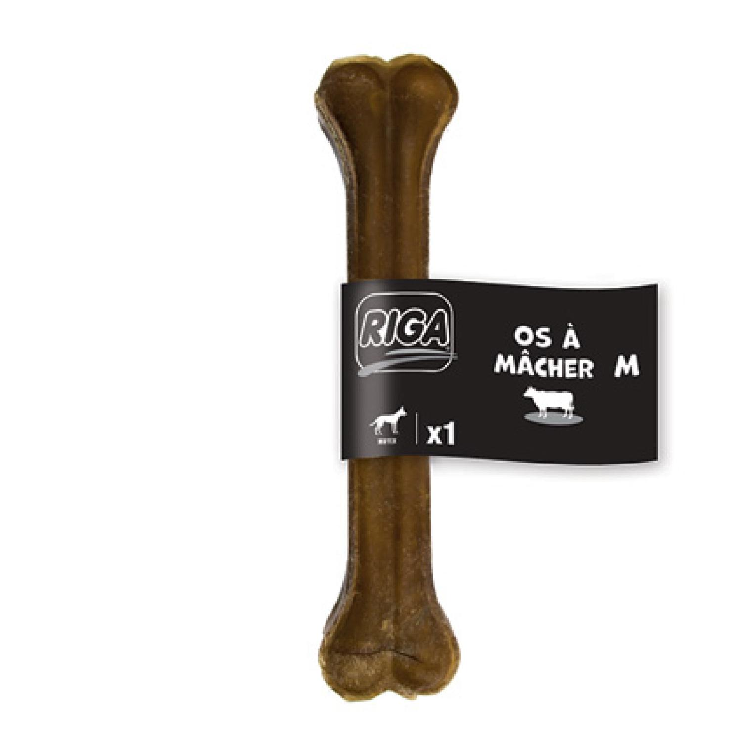RIGA Friandise os à mâcher au boeuf taille M pour moyen chien 1 pièce 50g