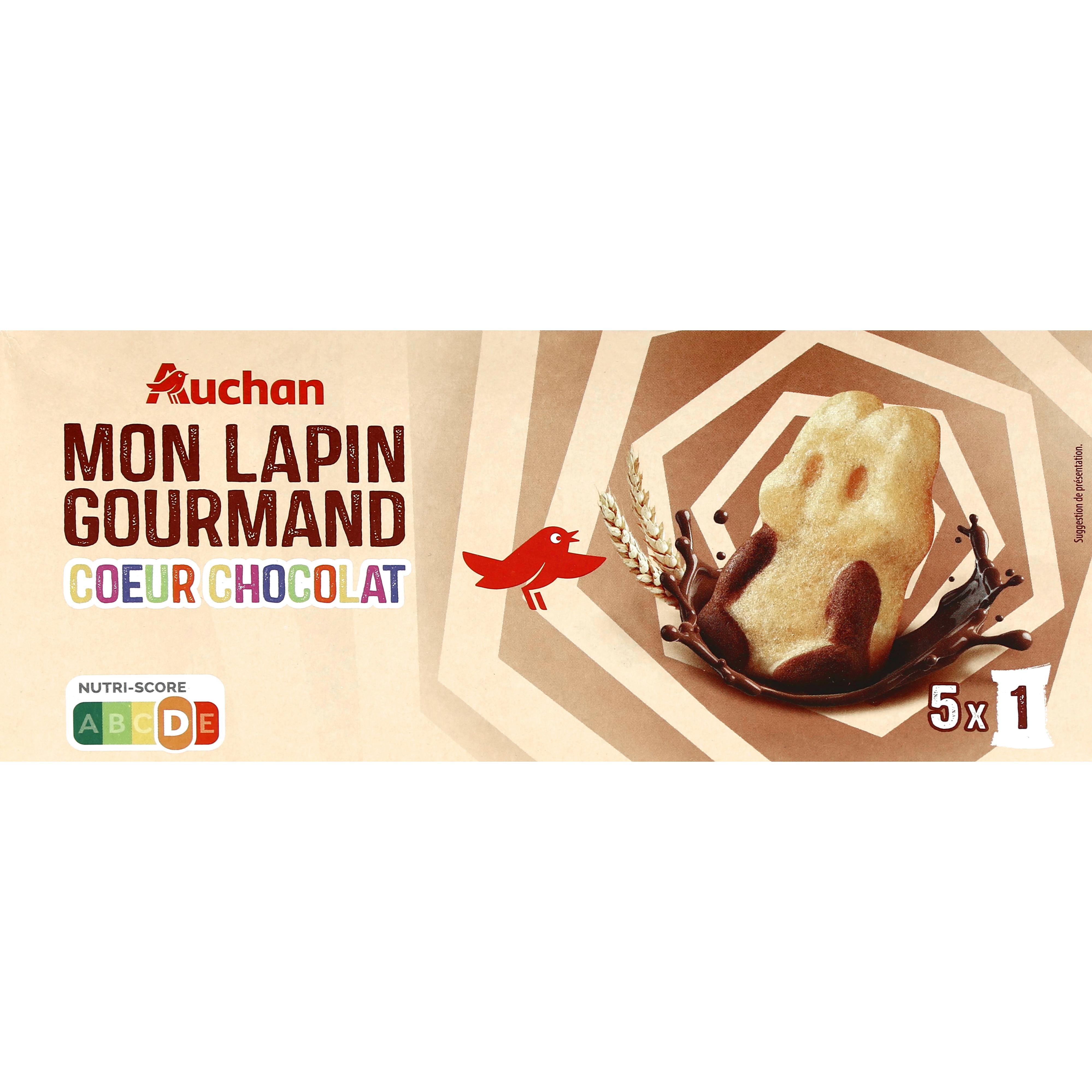 AUCHAN Petits gâteaux avec un fourrage au chocolat 5 gâteaux 140g