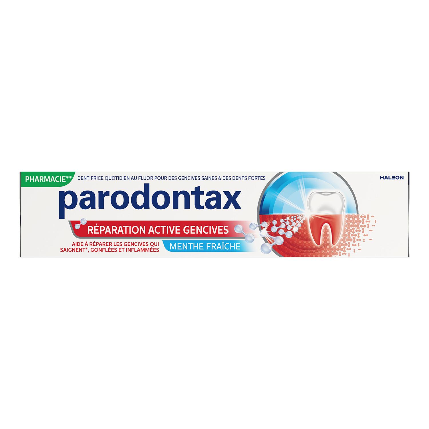 PARODONTAX Dentifrice réparation active gencives menthe fraîche 2x75ml