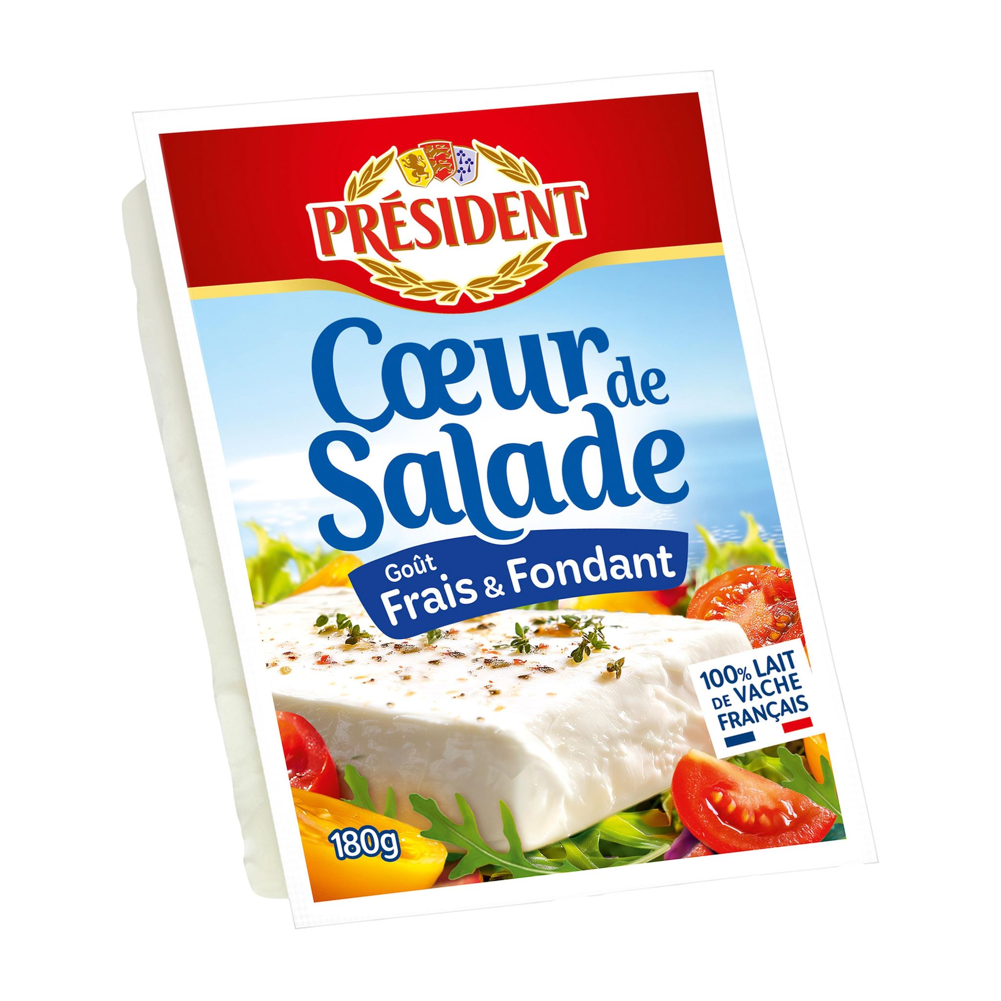 PRESIDENT Coeur De Salade Fromage frais au lait pasteurisé affiné pour salades 180g